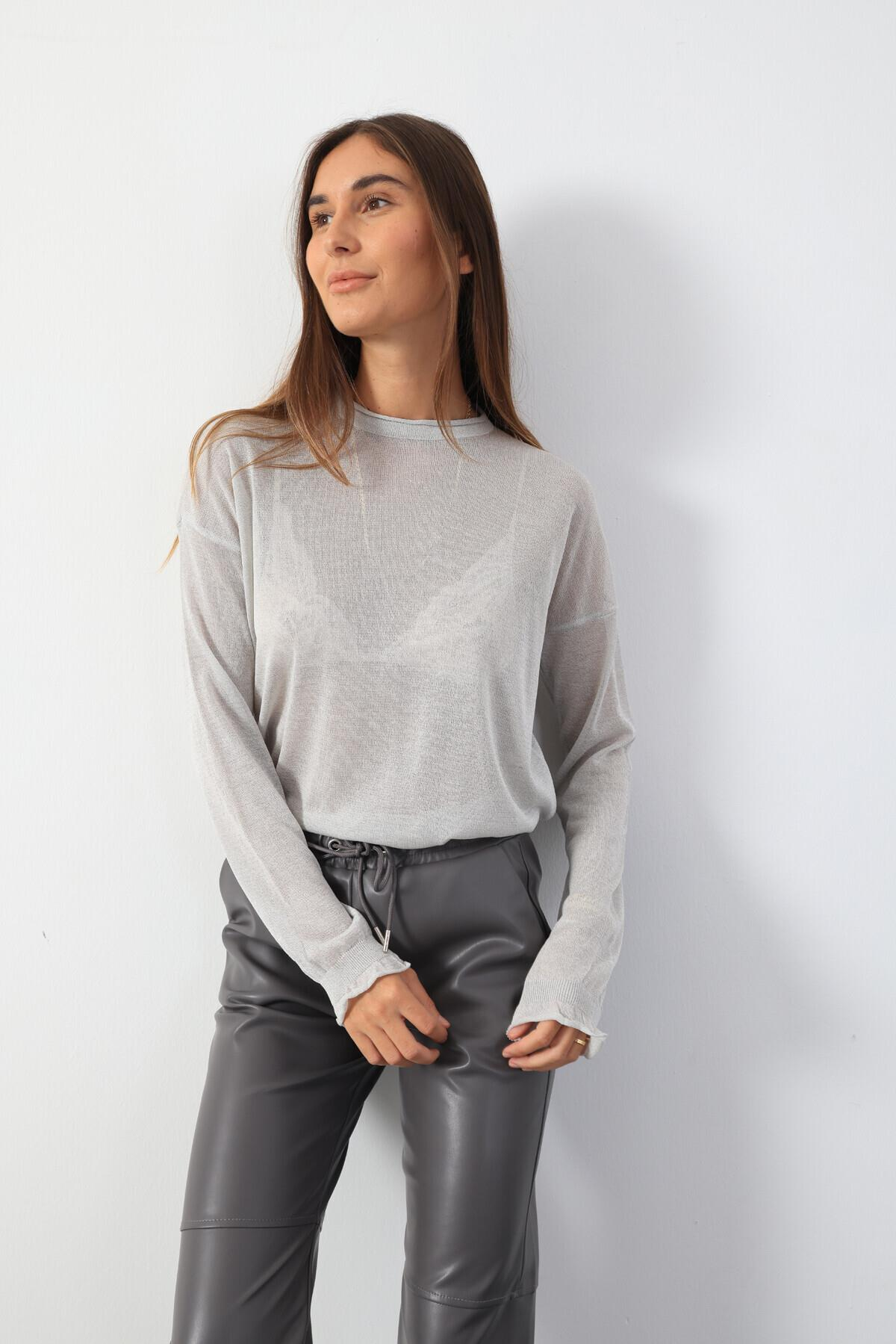 Gri Sosis Yaka Basic Triko 98043