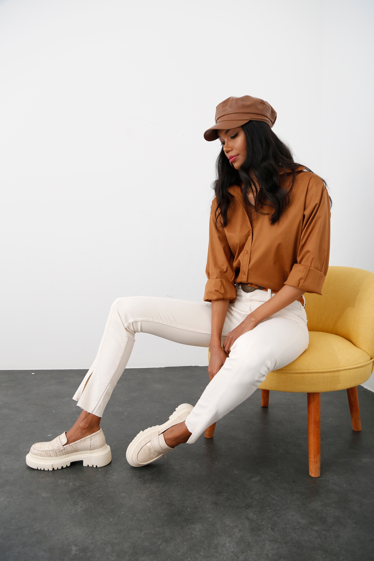 Kemik Önden Yırtmaçlı Skinny Jean 8108