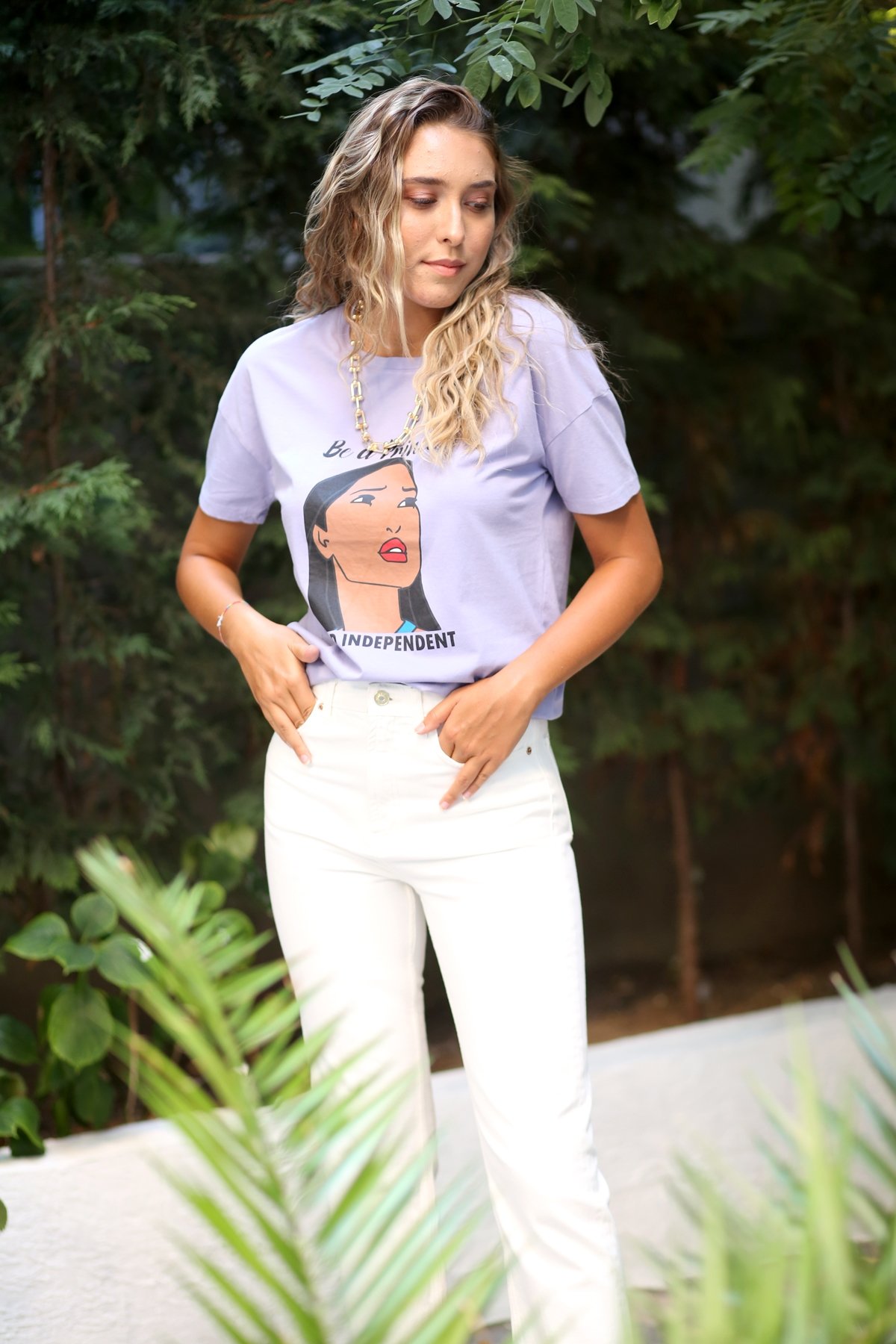Lila Princess Baskılı Tshirt 0039