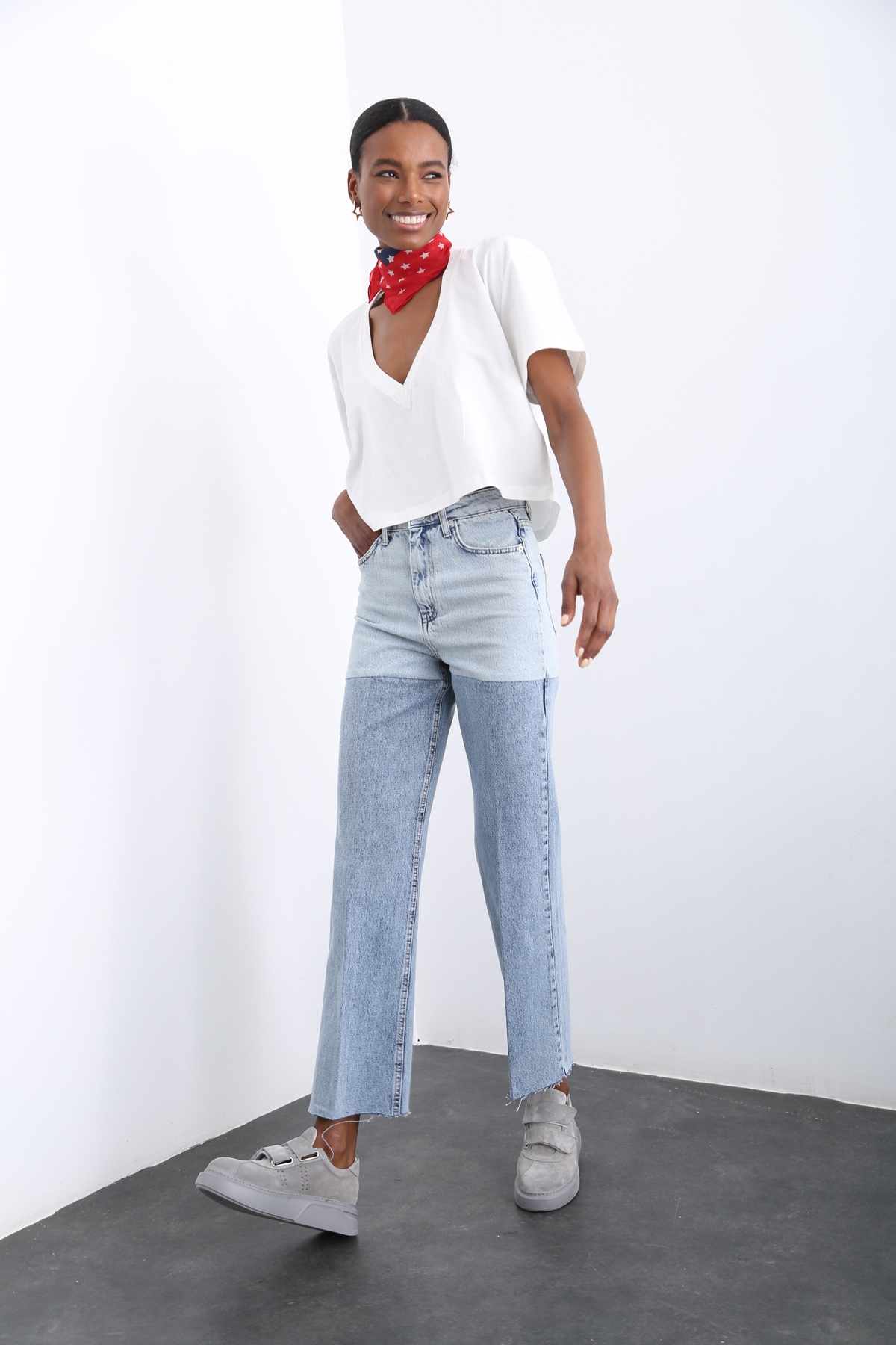Mavi Çift Renk Straight Fit Jean 1672