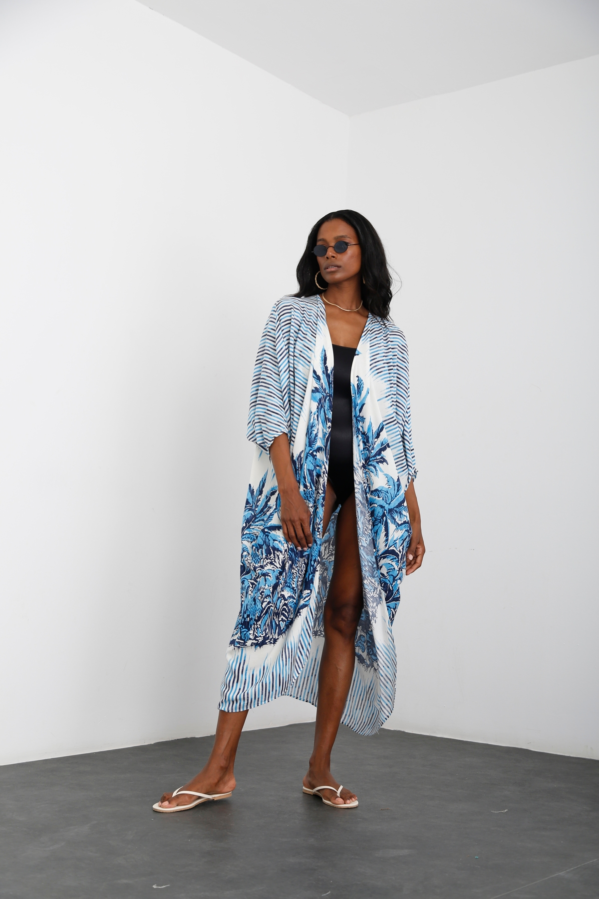 Mavi Desenli Kimono 54022