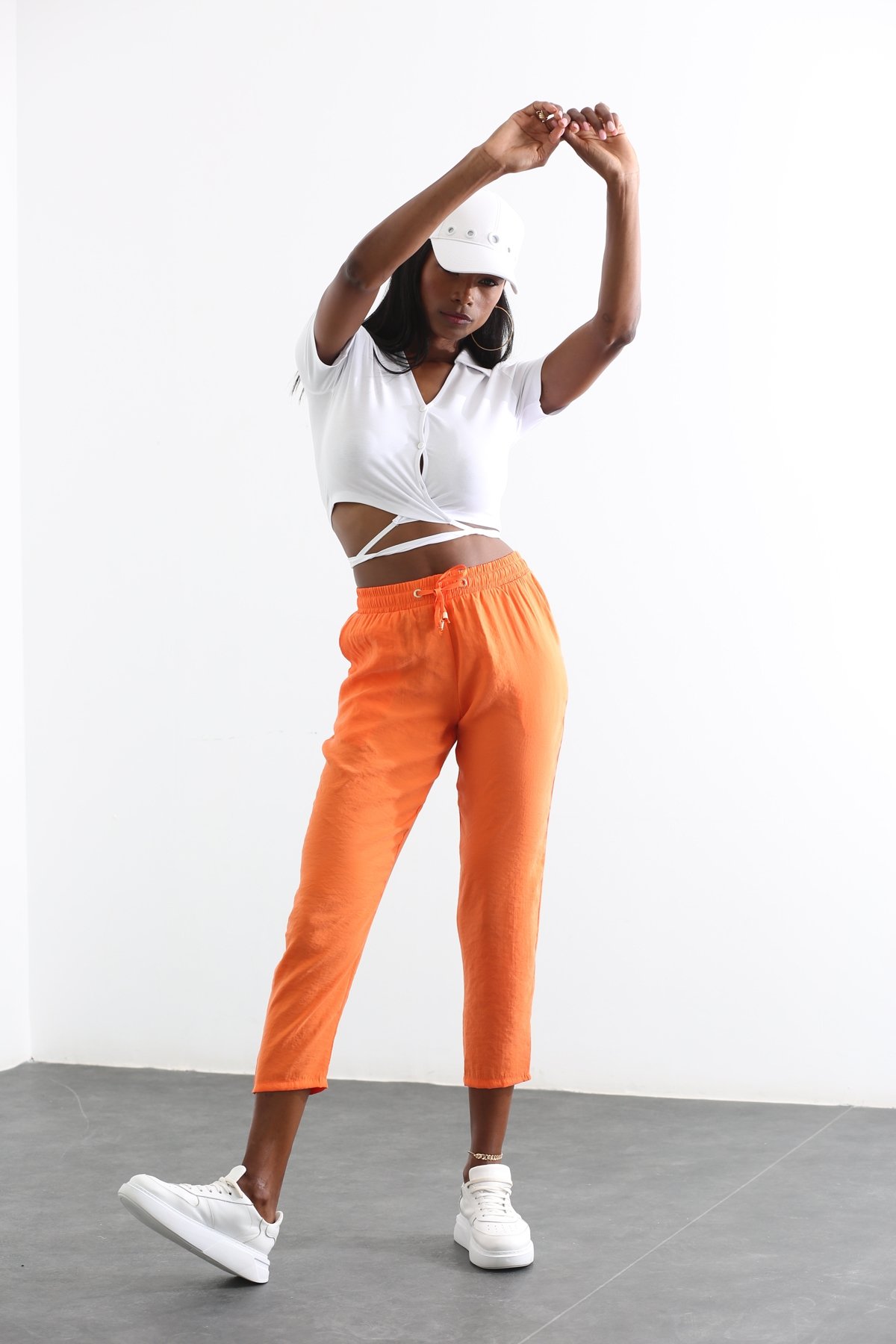 Oranj Beli Bağcıklı Modal Pantolon 00140