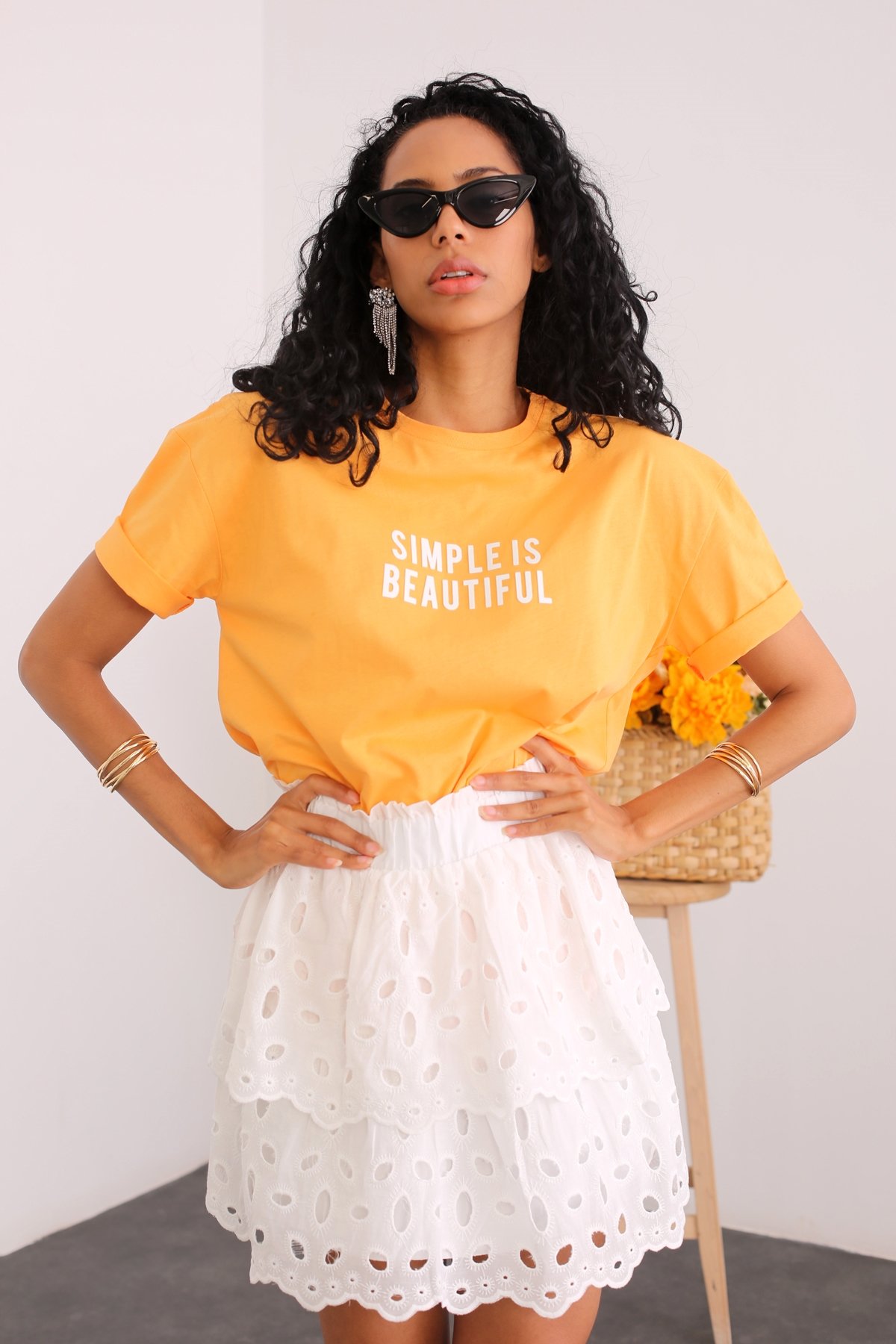 Oranj Simple Is Beautiful Baskılı Tshirt 80841
