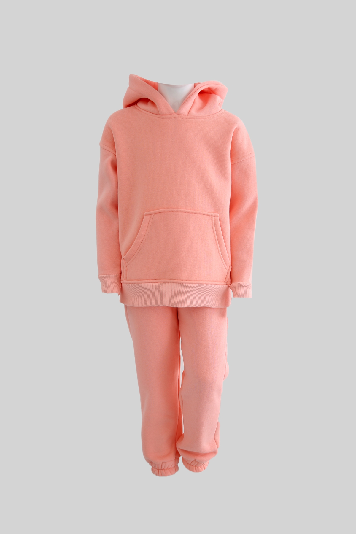 Pembe Çocuk Şardonlu Kapüşonlu Takım 
