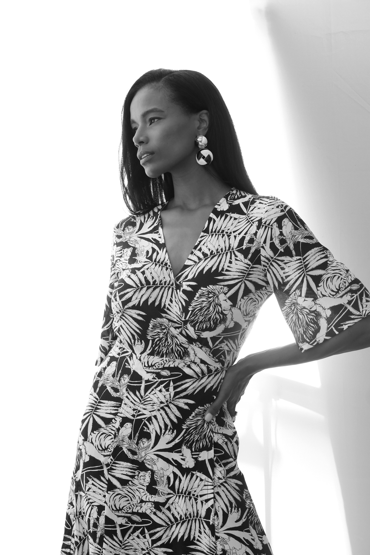 Siyah Anvelop Midi Elbise 11179