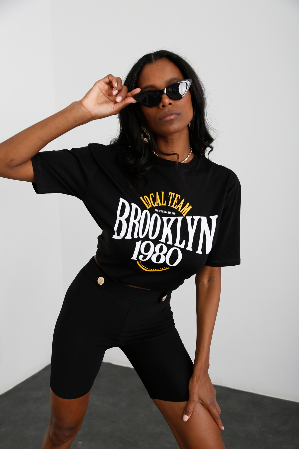 Siyah Brooklyn Baskılı Tshirt 3719