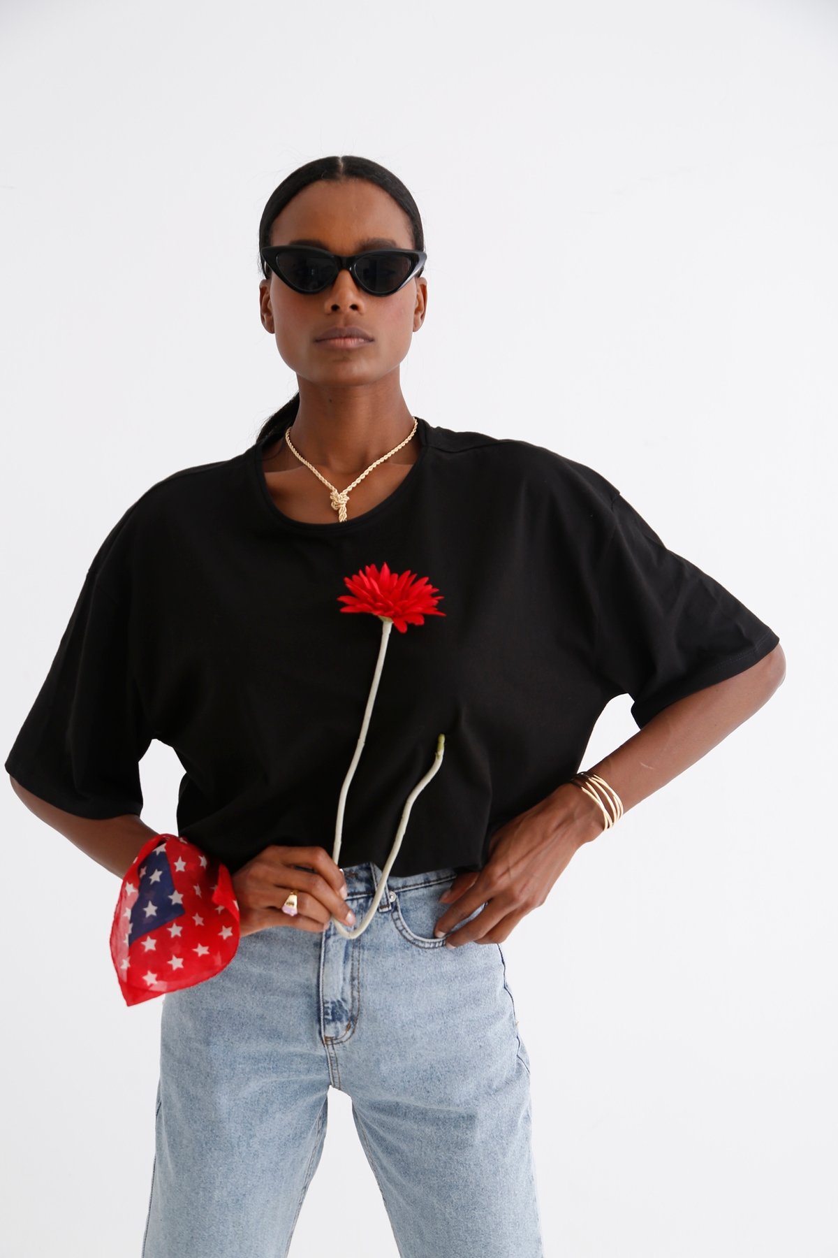 Siyah Kısa Kol Basic Tshirt 1295