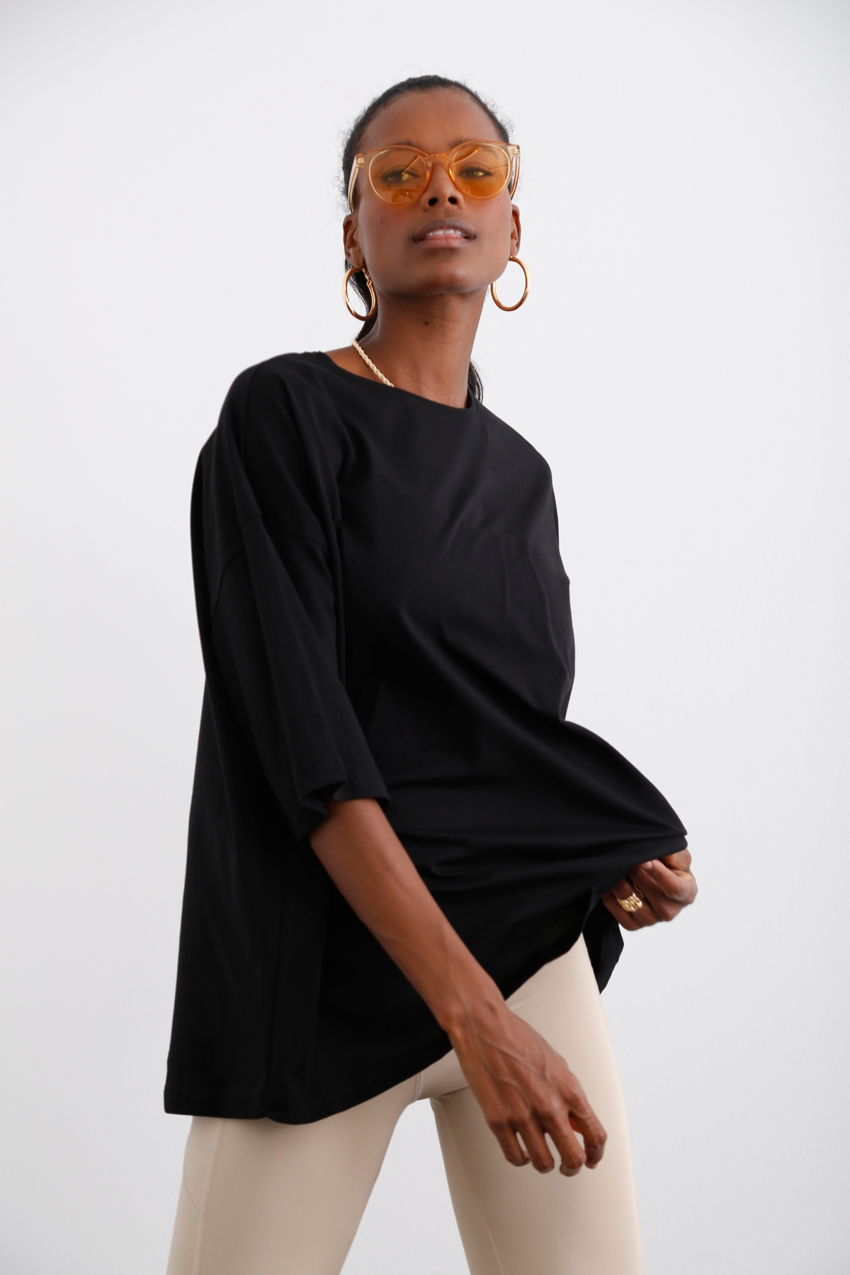 Siyah Oversize Kısa Kol Tshirt 0032