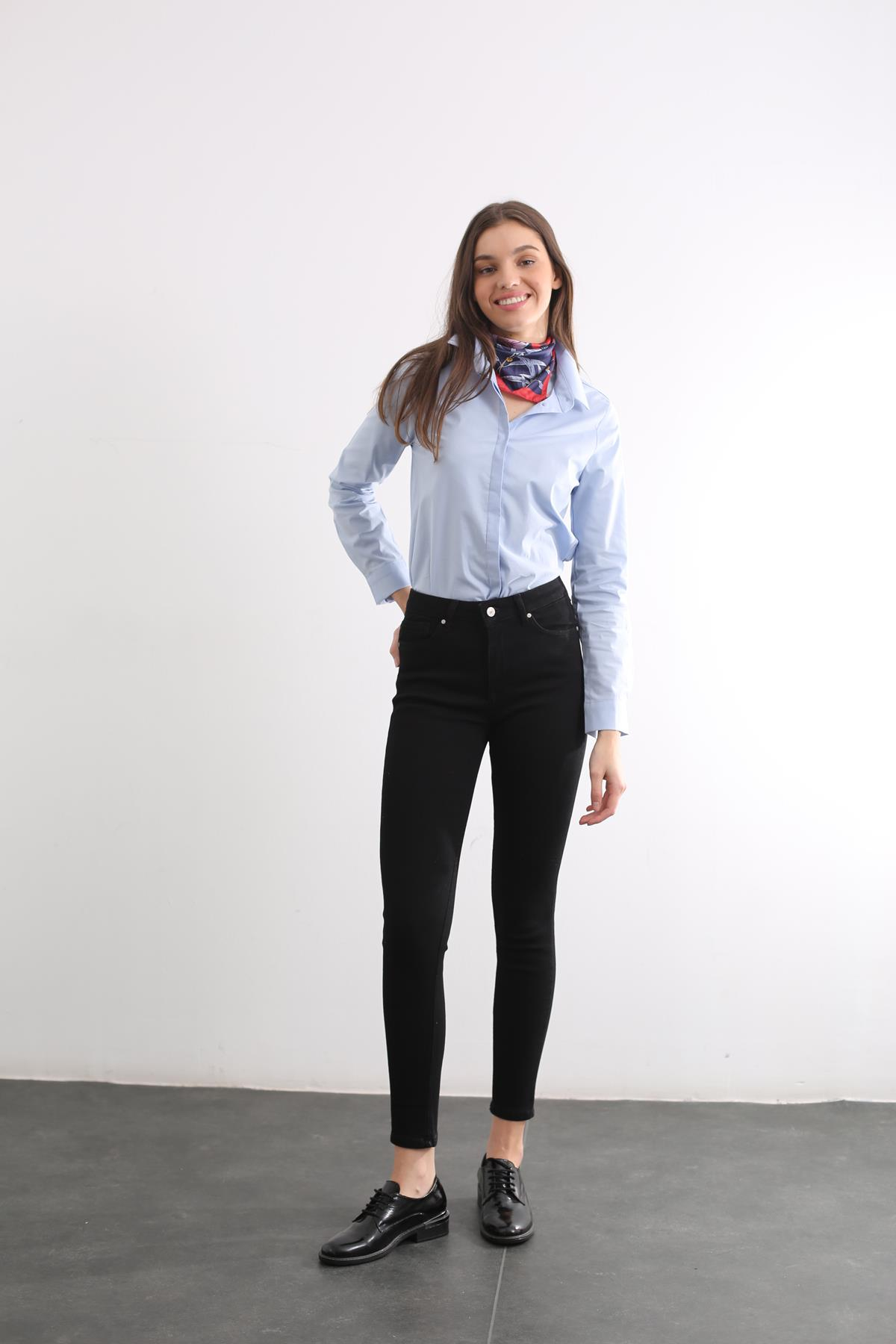 Siyah Ultra Yüksek Bel Skinny Jean D-551