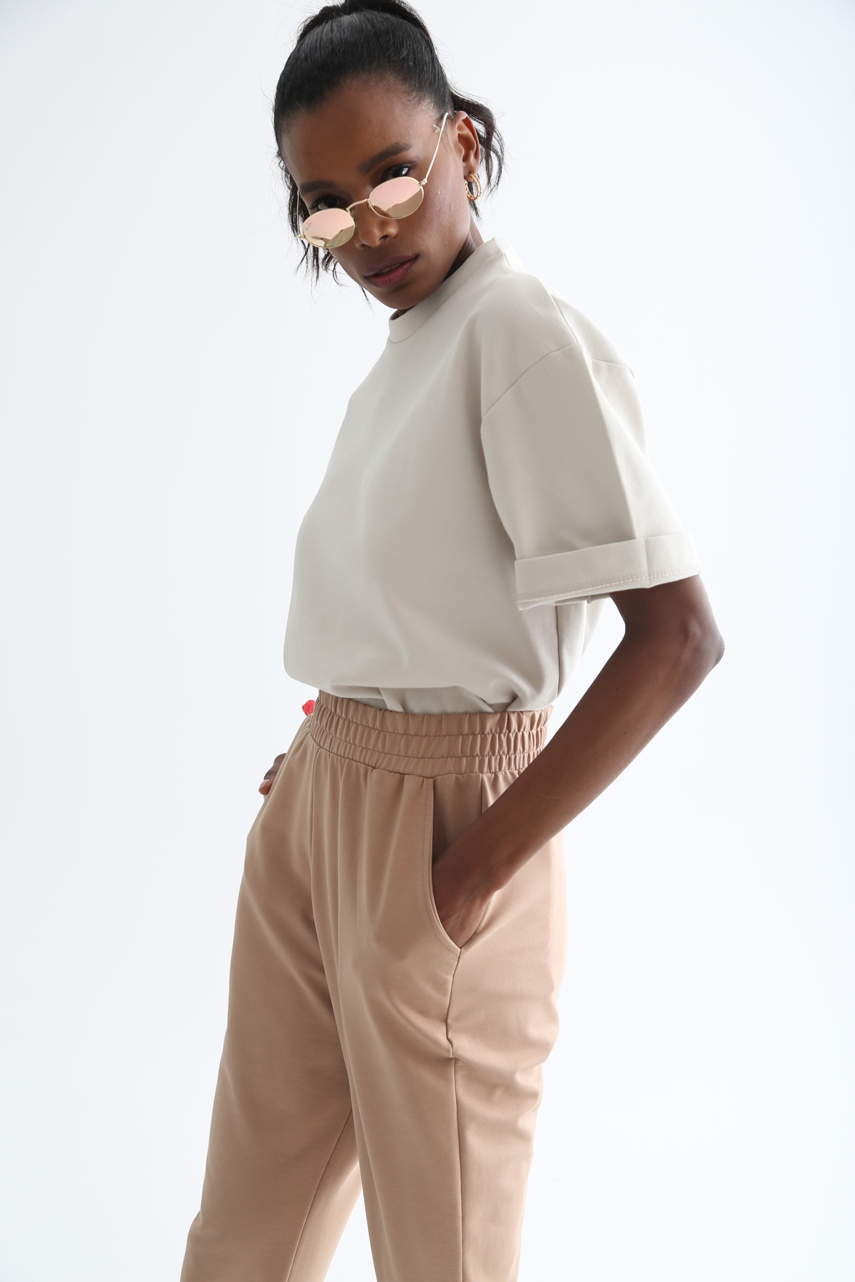 Taş Bisiklet Yaka Basic Tshirt 