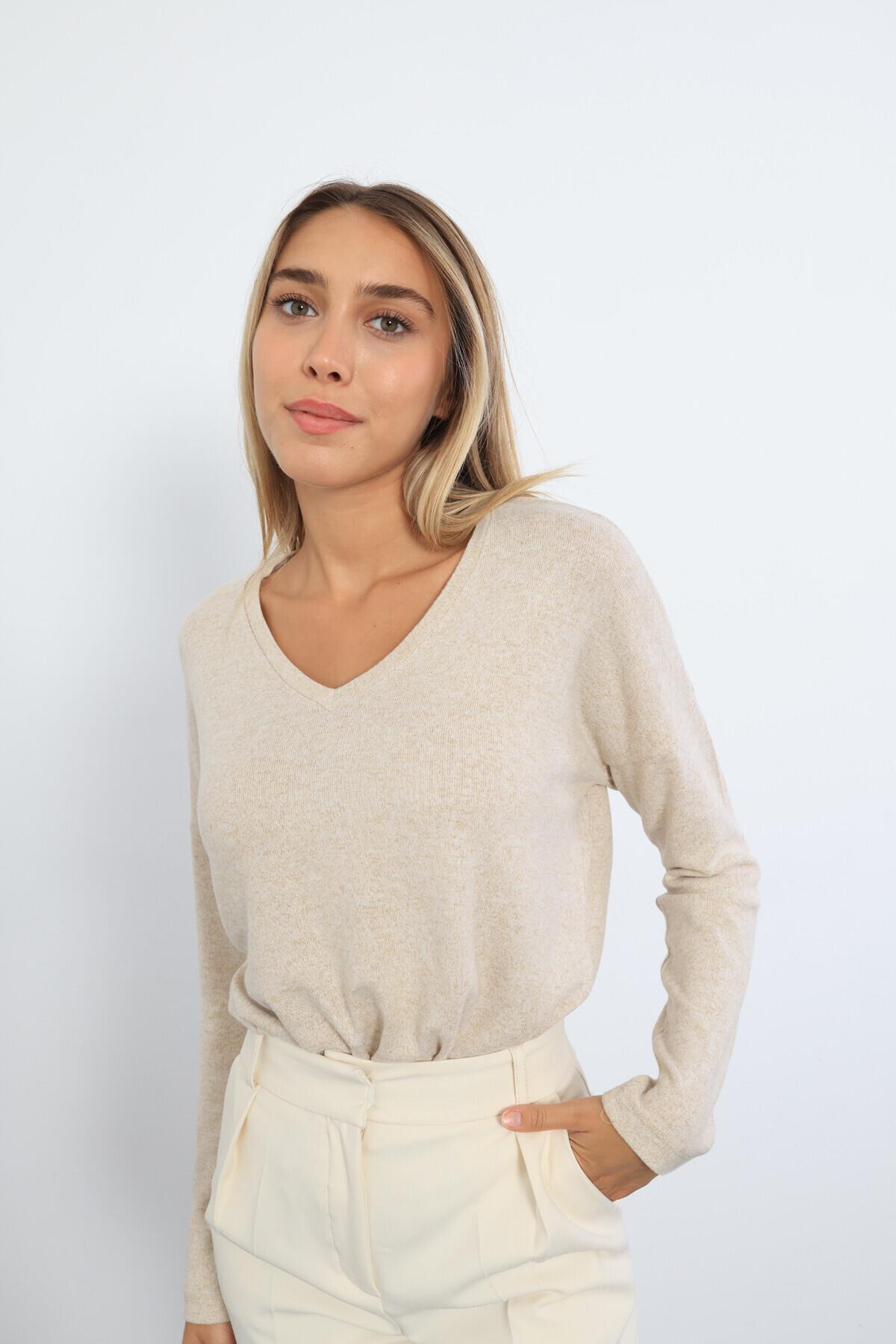 Taş V Yaka Basic Triko 7590
