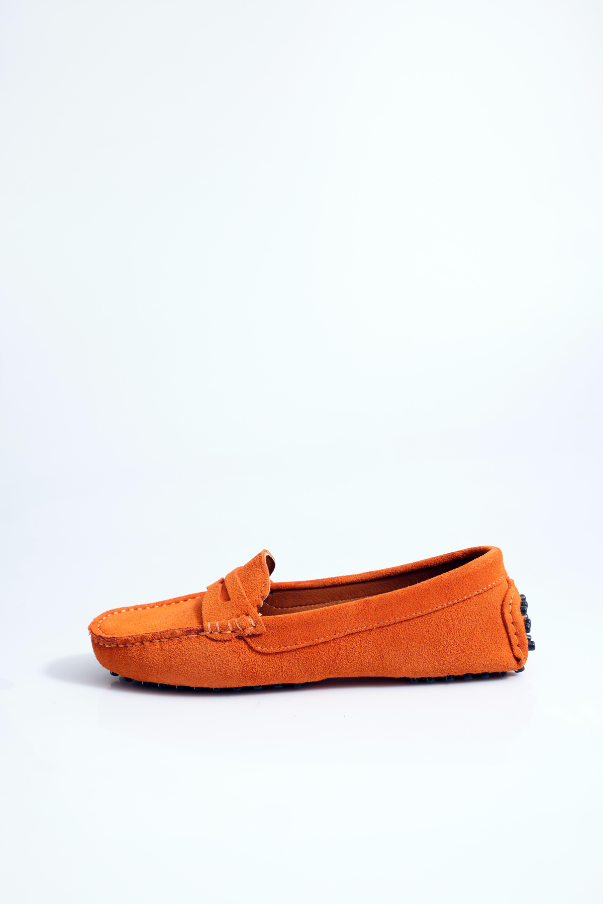 Turuncu Süet Klasik Loafer 