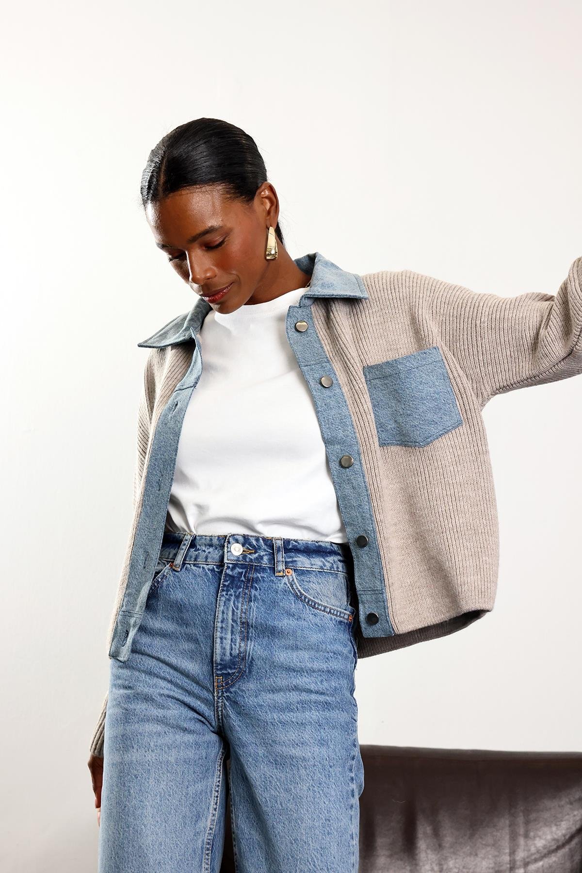 Vizon Denim Detaylı Hırka 28917