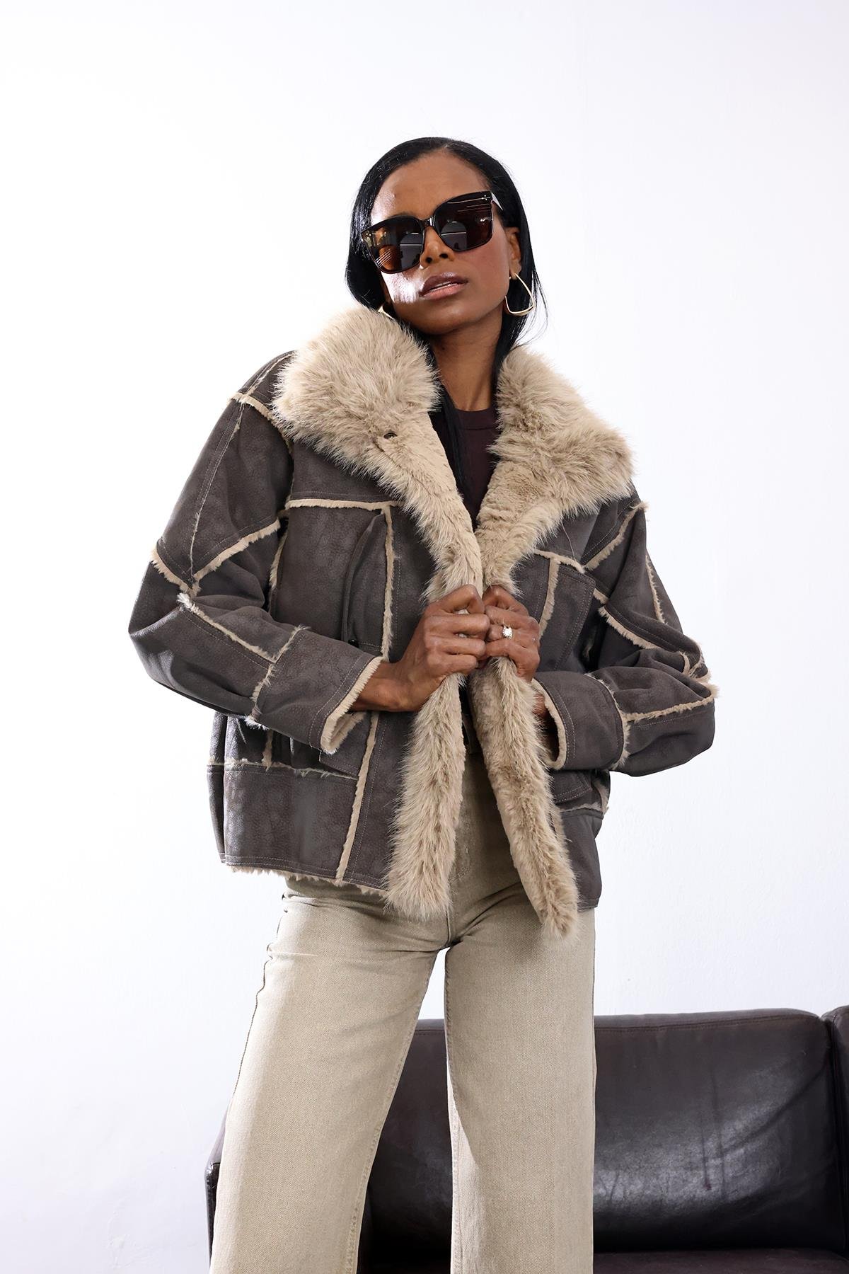 Vizon İçi Kürklü Nubuk Mont D99867