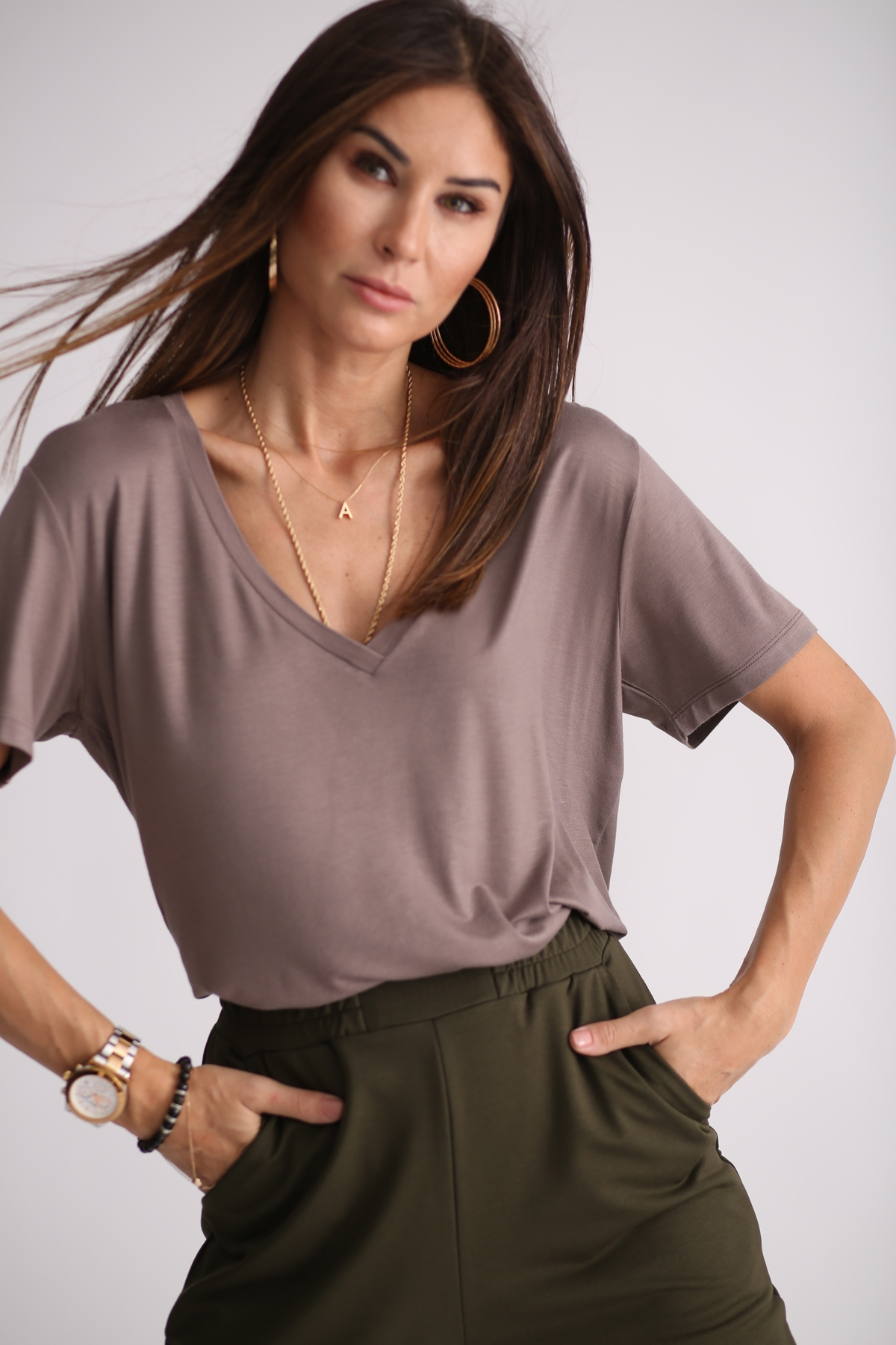Vizon V Yaka Tshirt-10002 