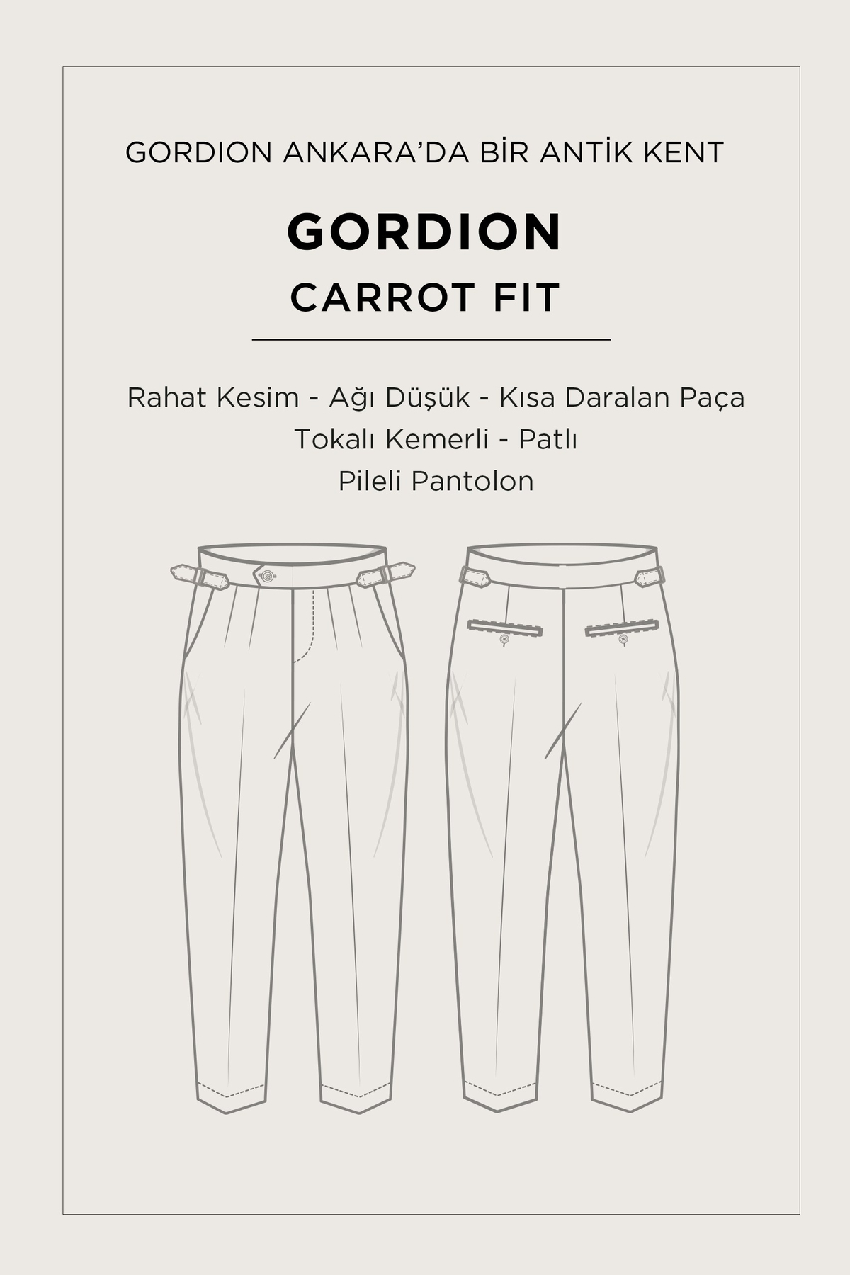 Açık Gri Yanı Tokalı Viskon Karışımlı Kolay Ütülenen Pantolon