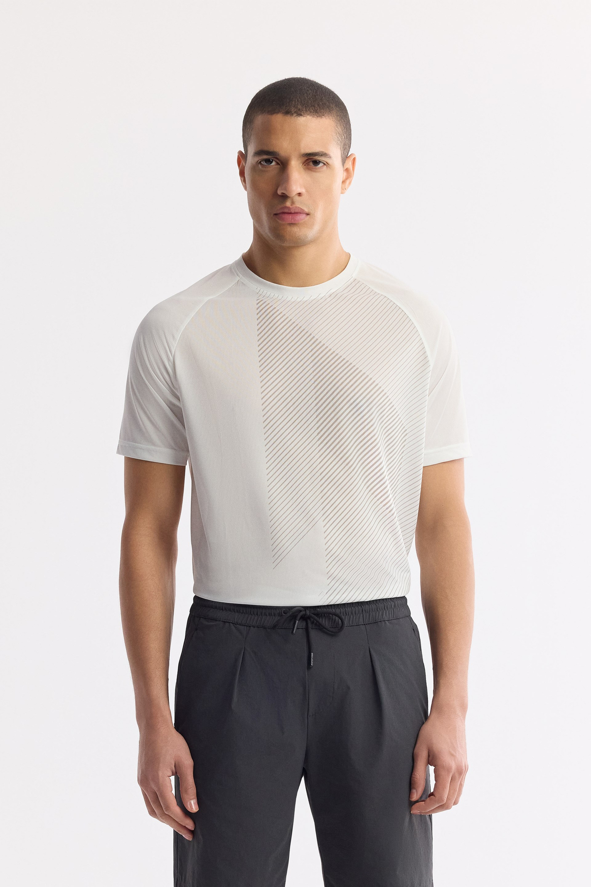 Anthracite Elastic Waist Textured Bi-Stretch Shorts