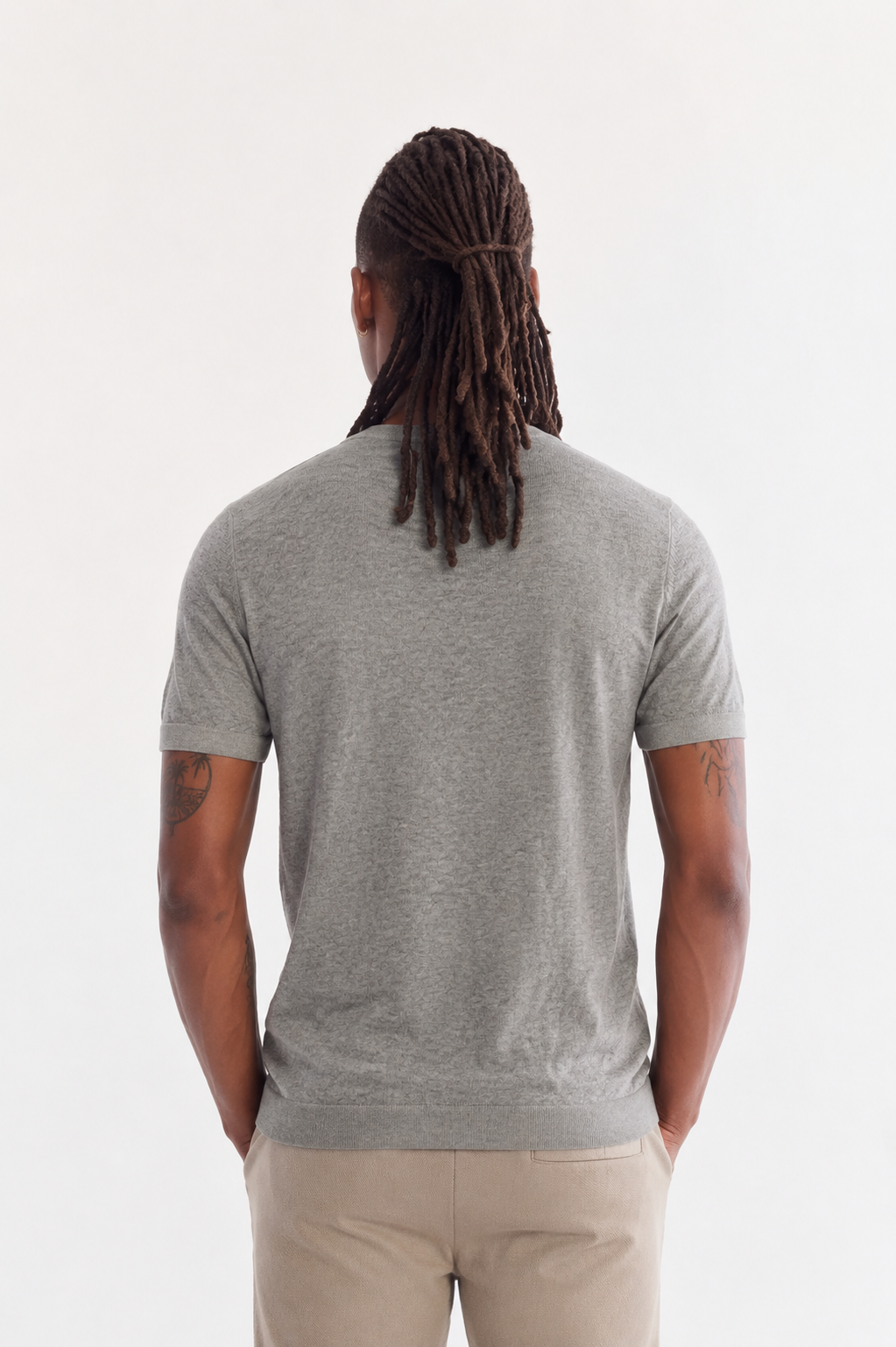 Antrasit Bisiklet Yaka Triko T-Shirt 