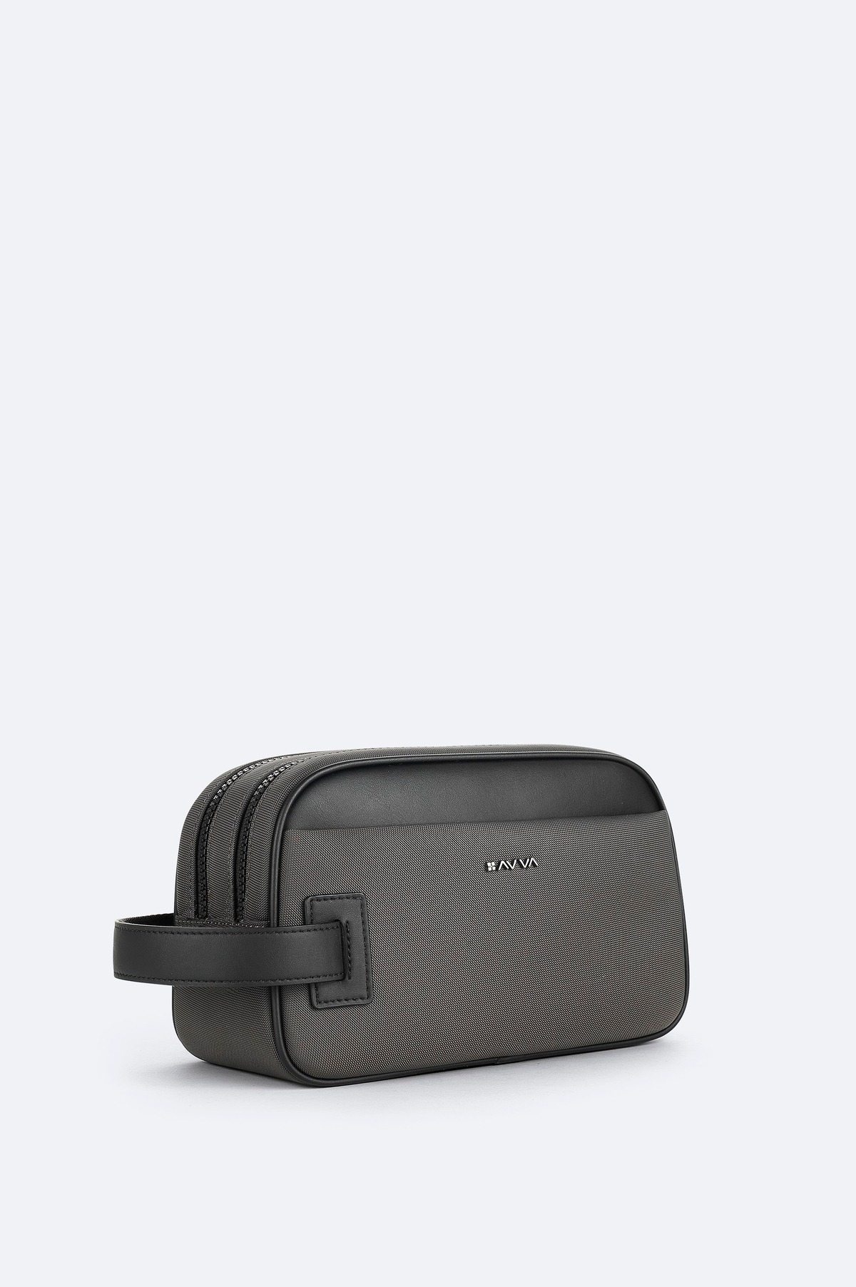 Antrasit Çift Fermuarlı El Çantası