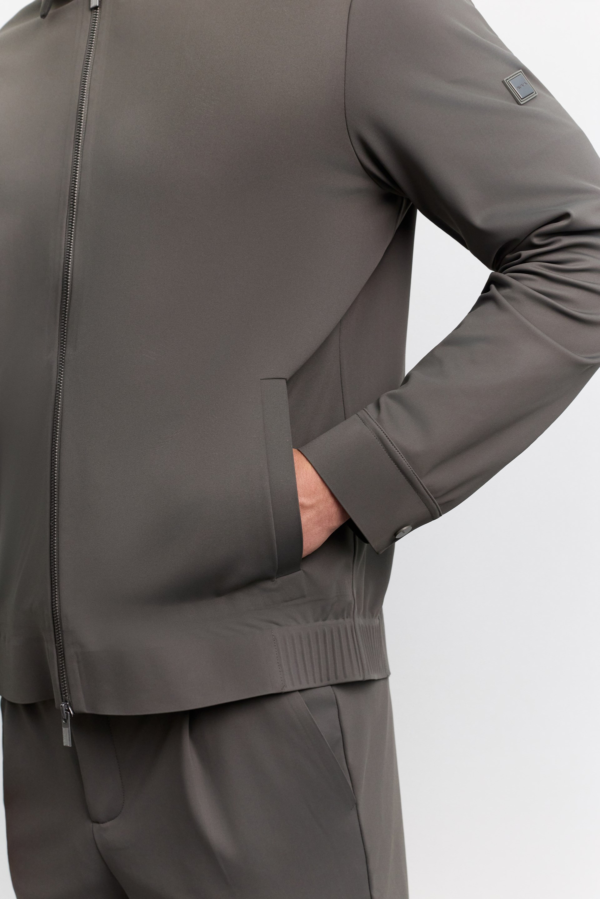 Antrasit Fermuar Kapamalı Klasik Yaka Teknik Comfort Fit Gömlek Ceket