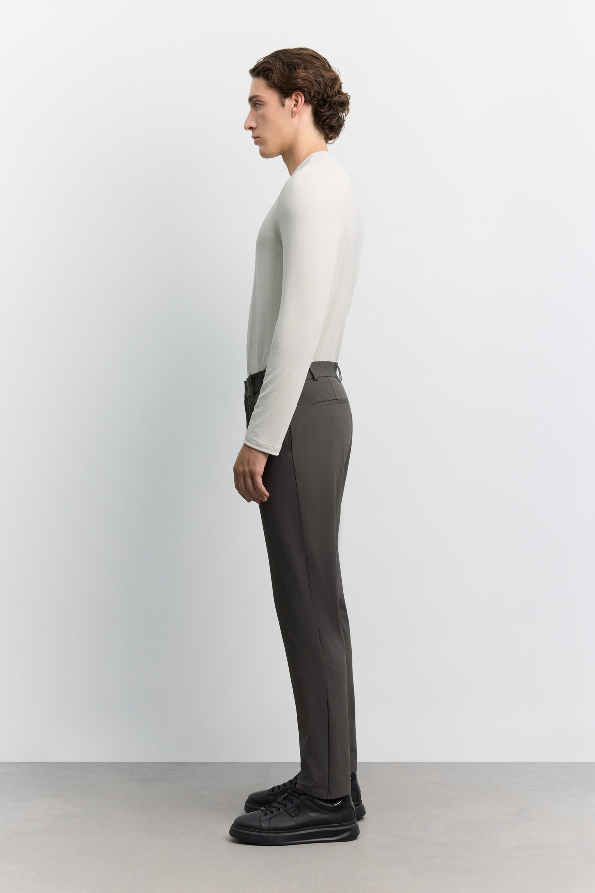Antrasit Yanı Lastik Görünümlü Teknik Slim Fit Pantolon