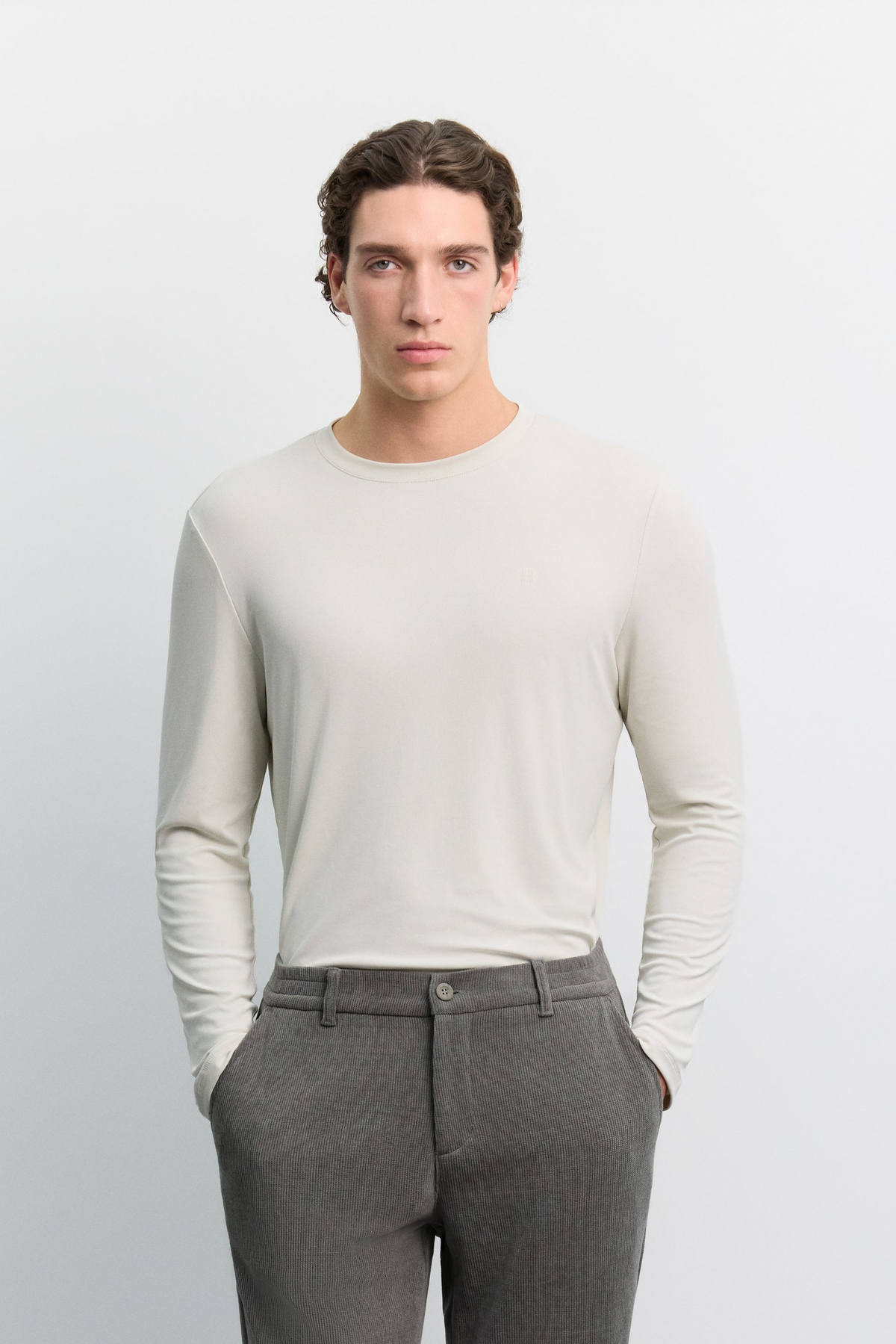 Antrasit Yanı Lastikli Kadife Fitilli Relaxed Fit Pantolon