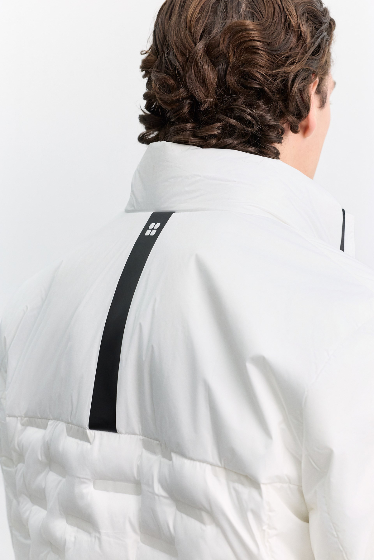 White Hooded Water-Repellent Windproof Puffer Jacket