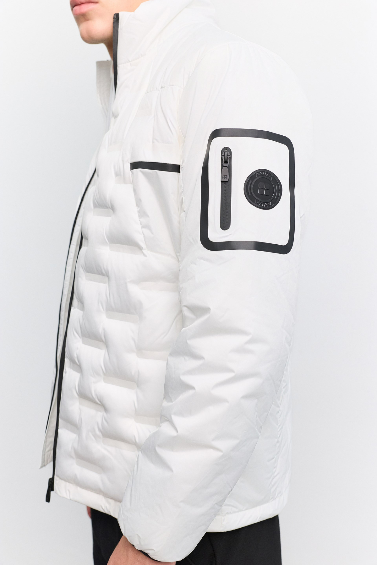 White Hooded Water-Repellent Windproof Puffer Jacket