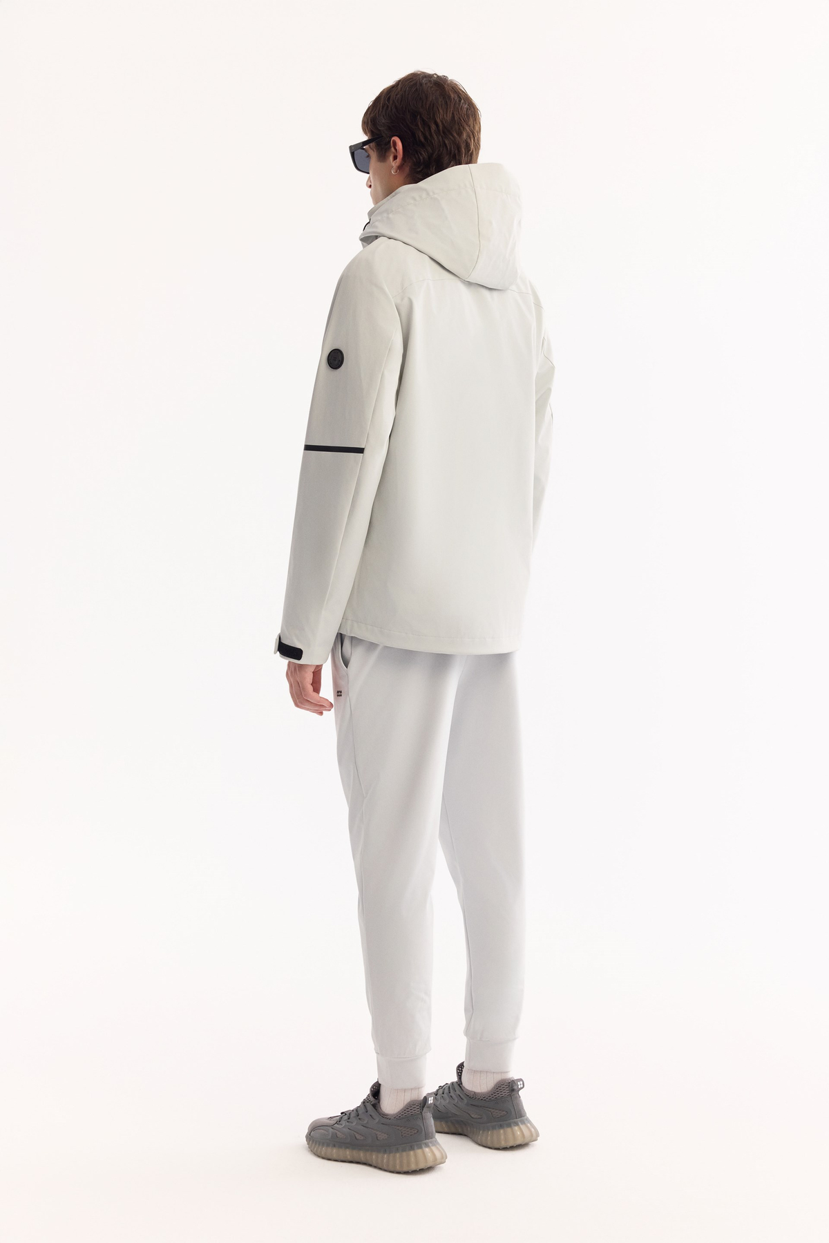 Grey Hooded Water Repellent Windproof Lightweight Jacket