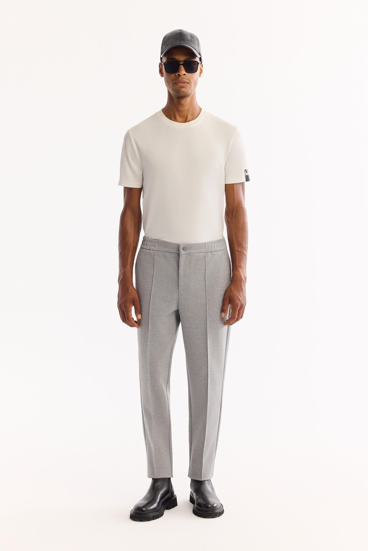 Gri Pamuklu Relaxed Fit Nervürlü Pantolon