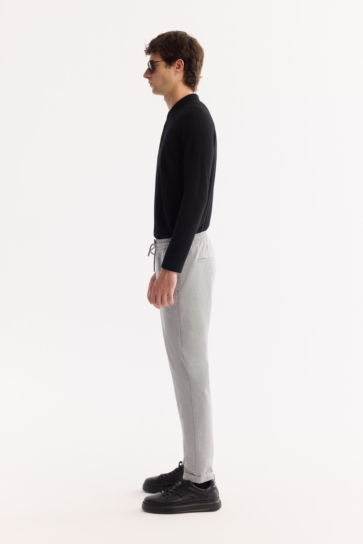 Grey Drawstring Jogger Trousers
