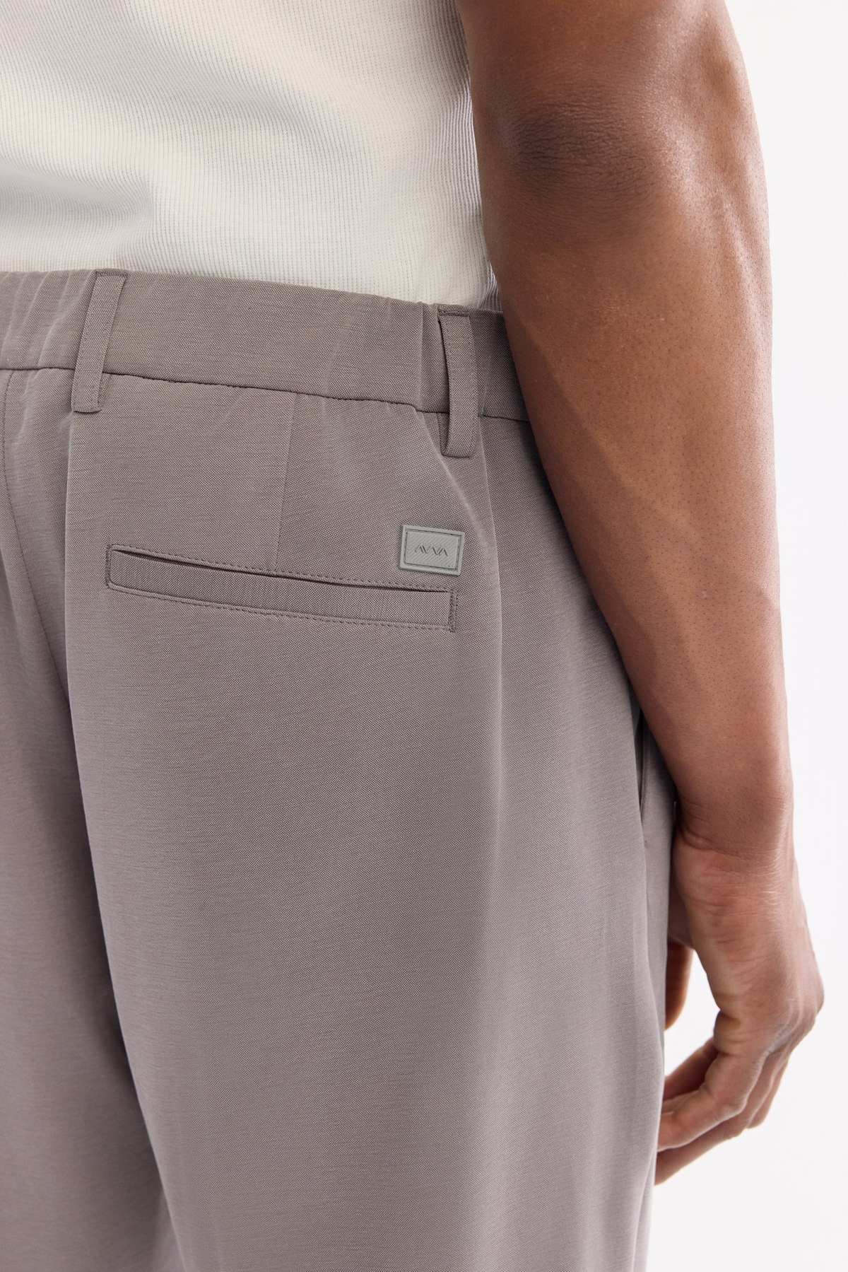 Grey Elastic Side Soft Touch Elastane Chino Trousers