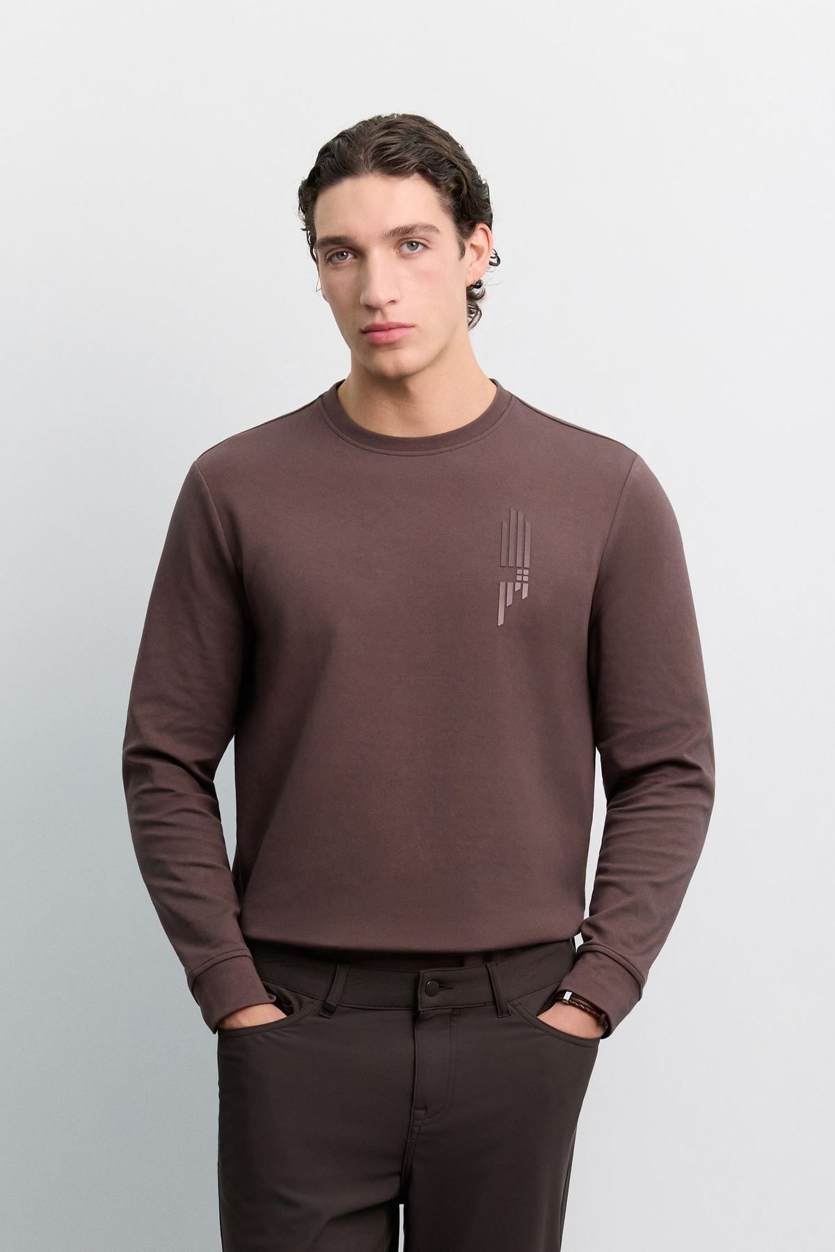 Kahve 5 Cep Teknik Comfort Slim Fit Pantolon