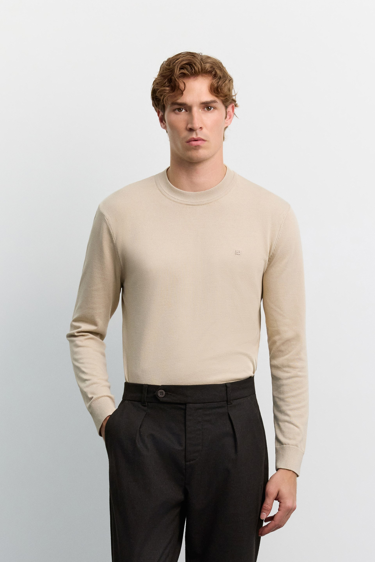 Kahve Yumuşak Tuşeli Dil Kapamalı Arka Beli Lastikli Relaxed Fit Pantolon