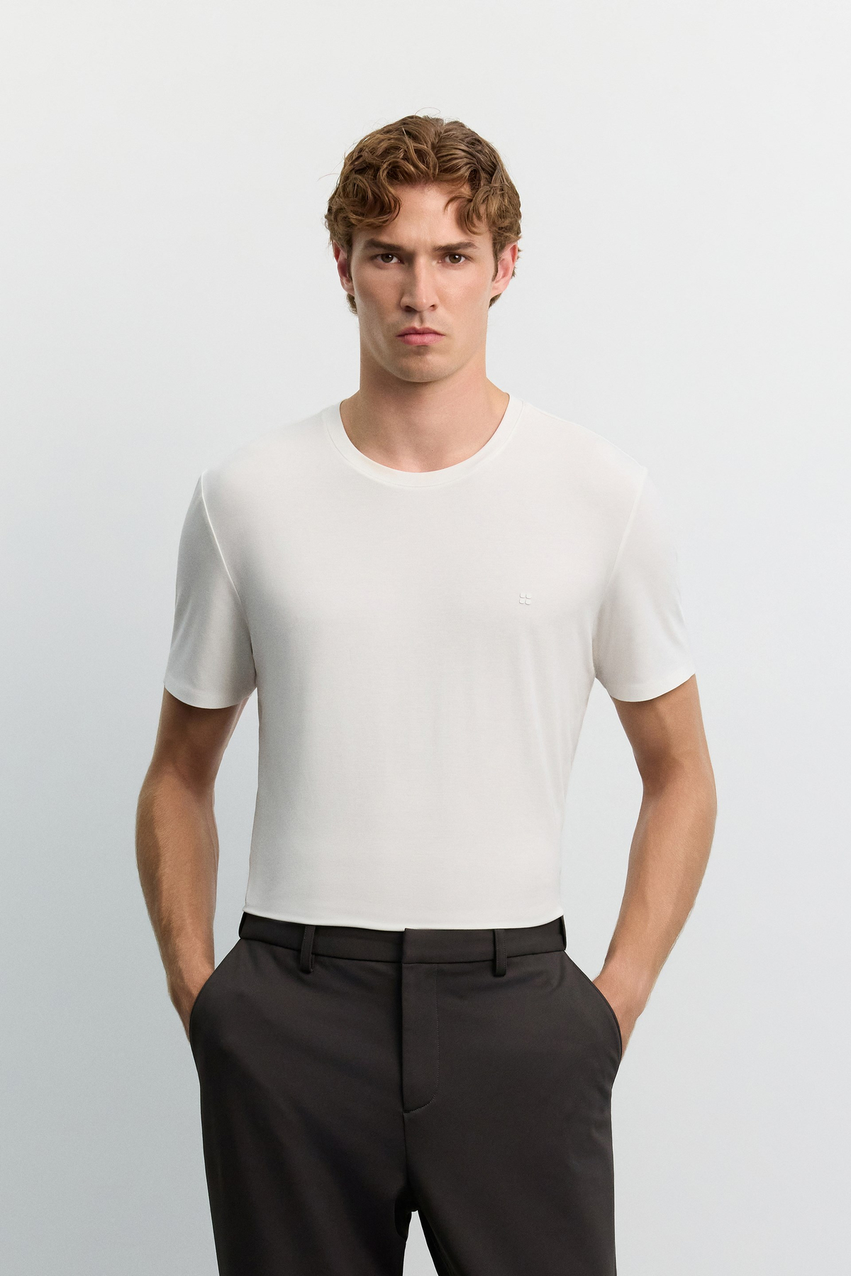 Kahve Yün Karışımlı Teknik Yumuşak Tuşeli Yanı Lastikli Relaxed Fit Pantolon