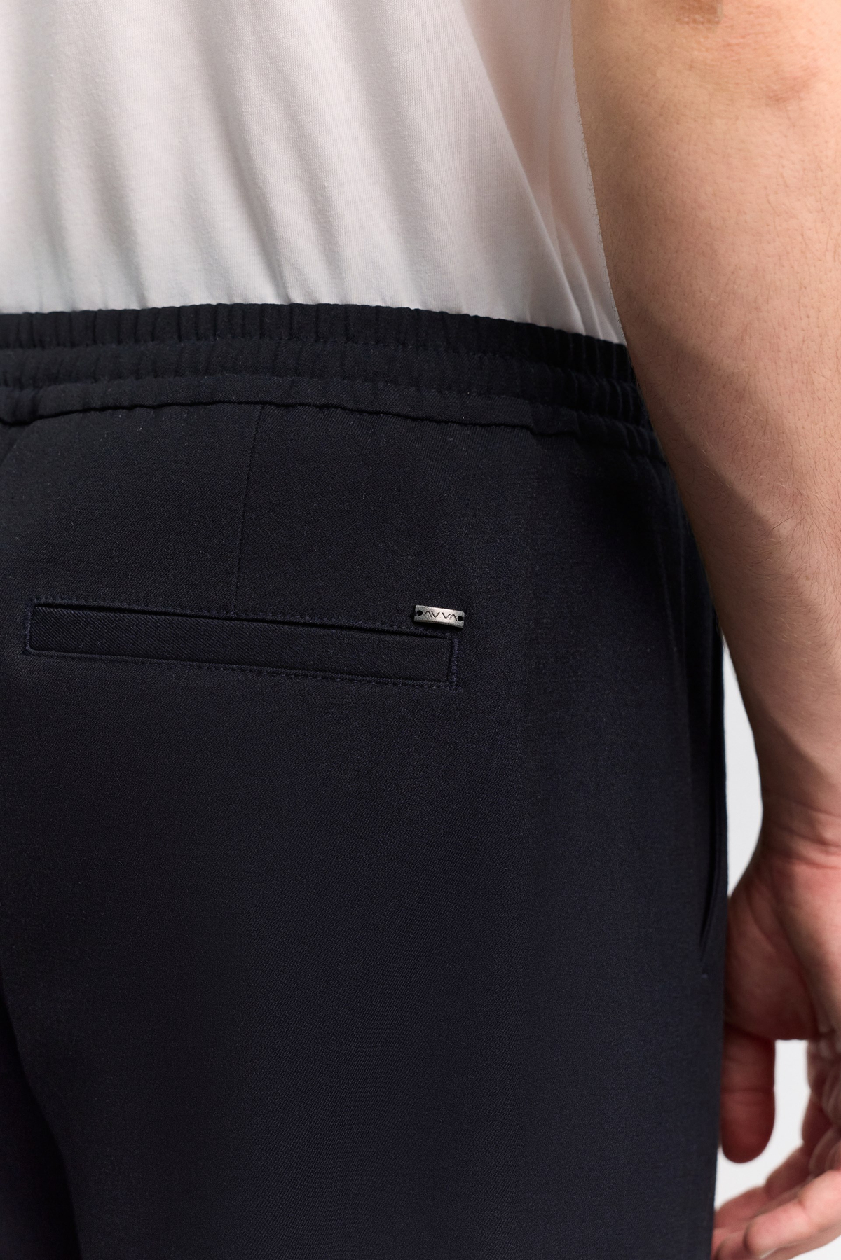 Lacivert Beli Lastikli Bağcıklı Kolay Ütülenen Jogger Pantolon