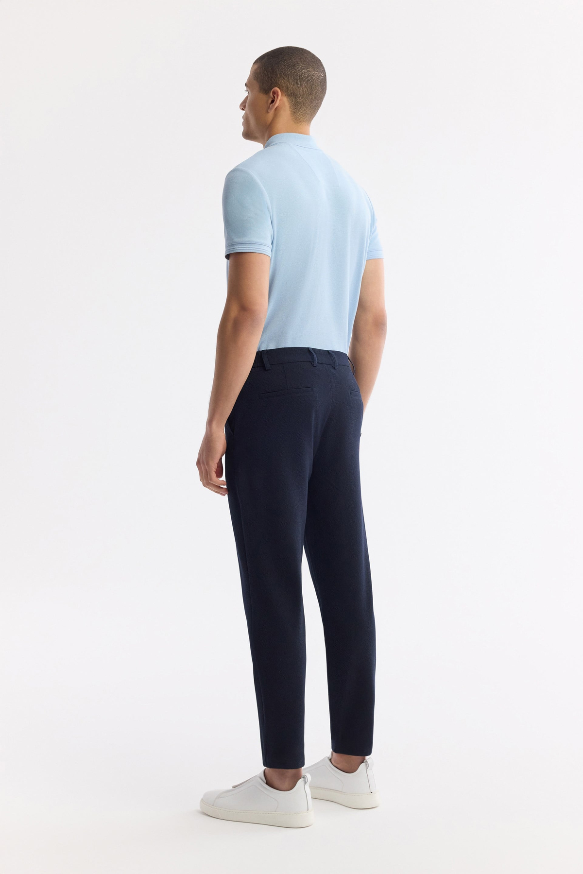 Lacivert Beli Lastikli Bi-Stretch Chino Pantolon