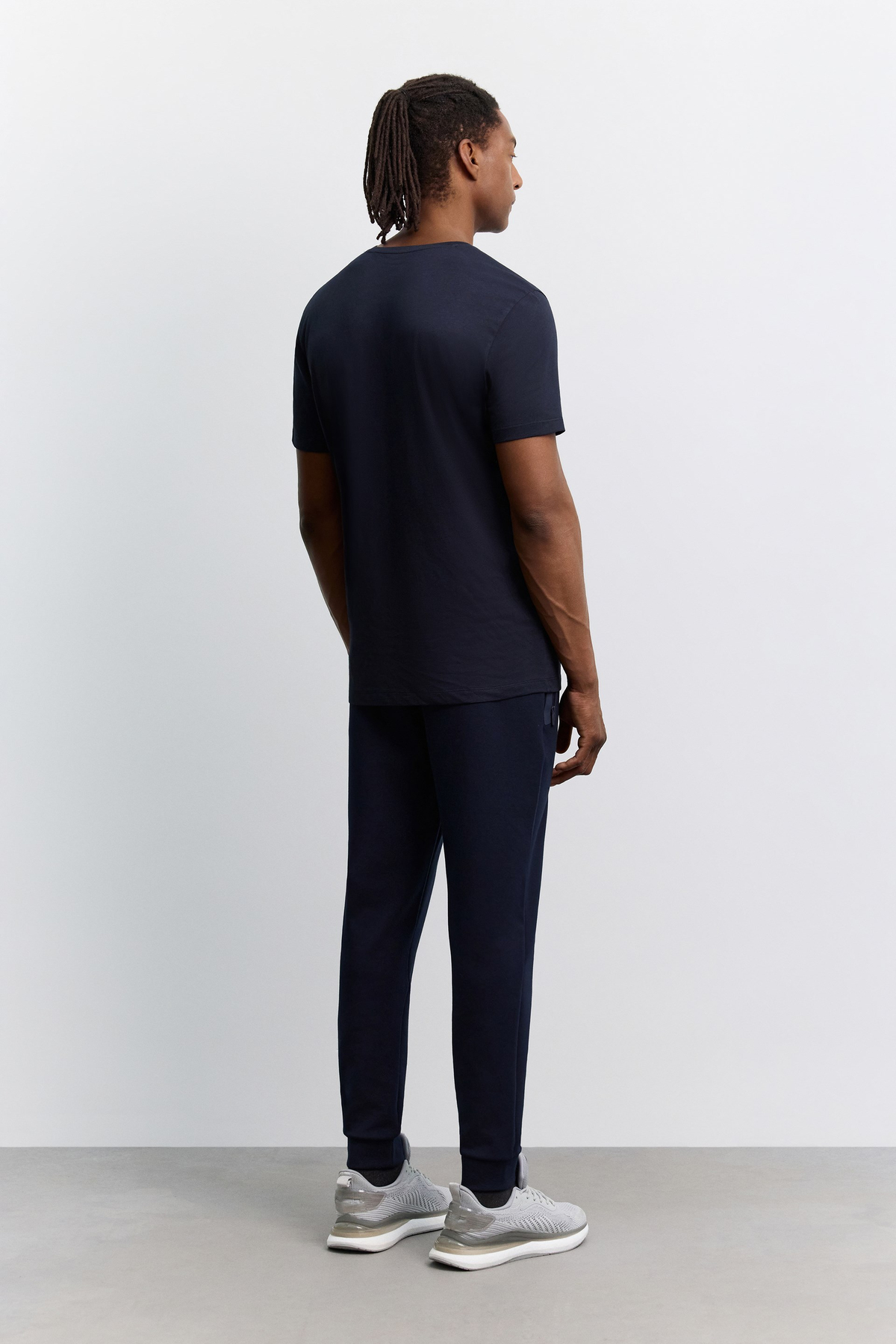 Lacivert Bisiklet Yaka Soft Touch Basic T-Shirt