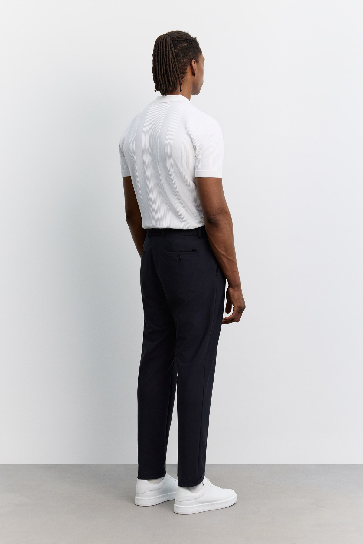 Lacivert Yan Cepli, Slim Fit Teknik Klasik Pantolon