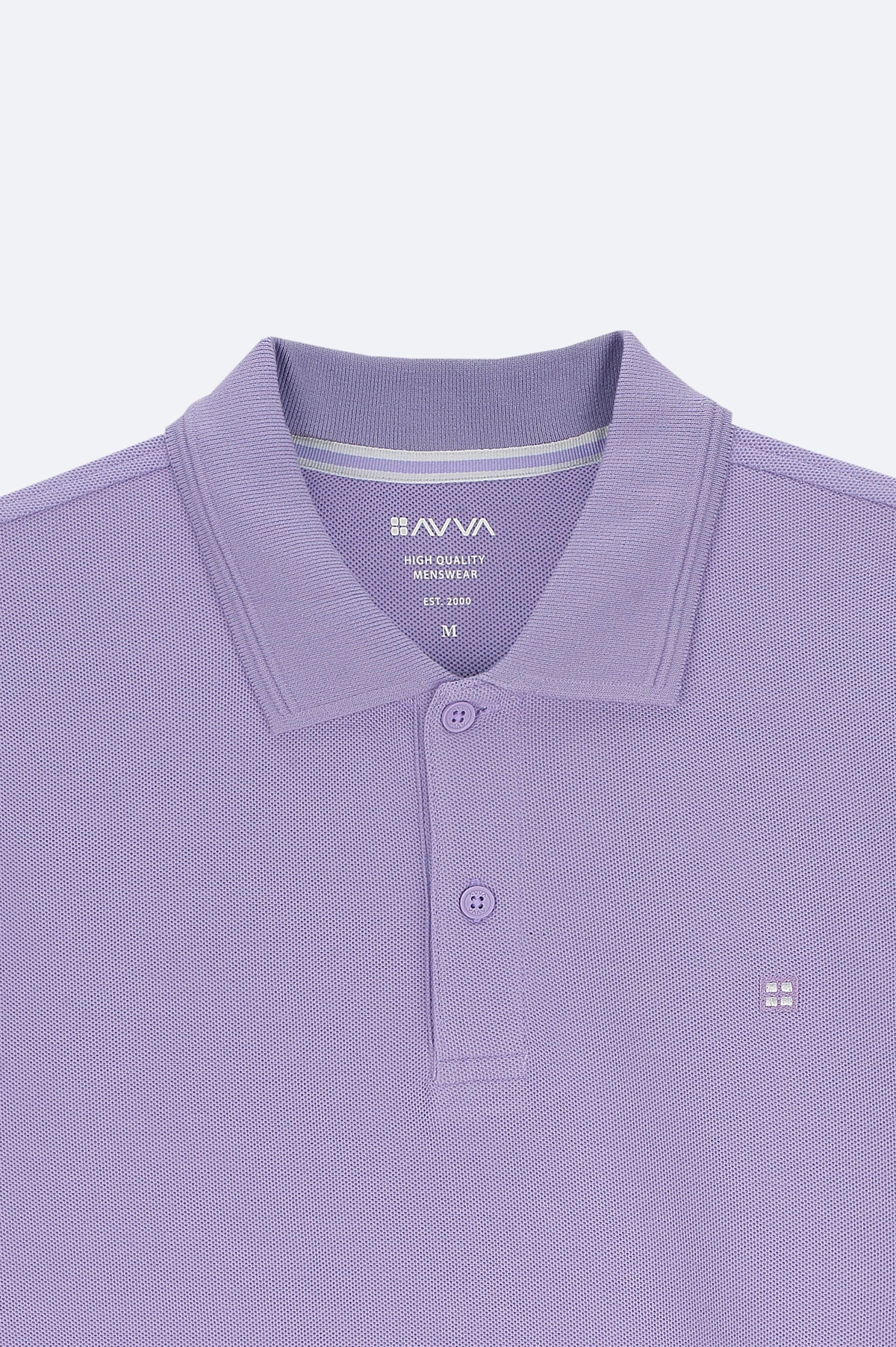 Lilac %100 Cotton Polo Collar T-Shirt