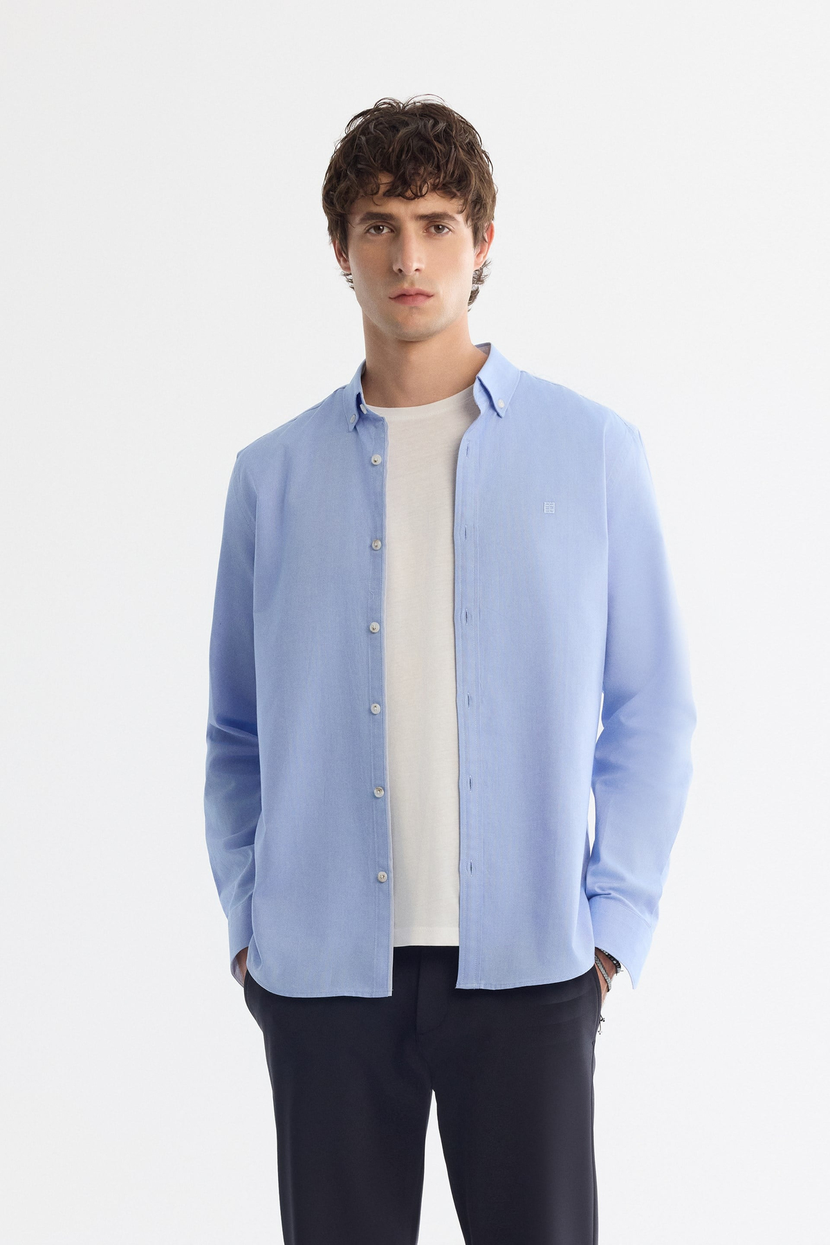Blue 100% Cotton Oxford Shirt