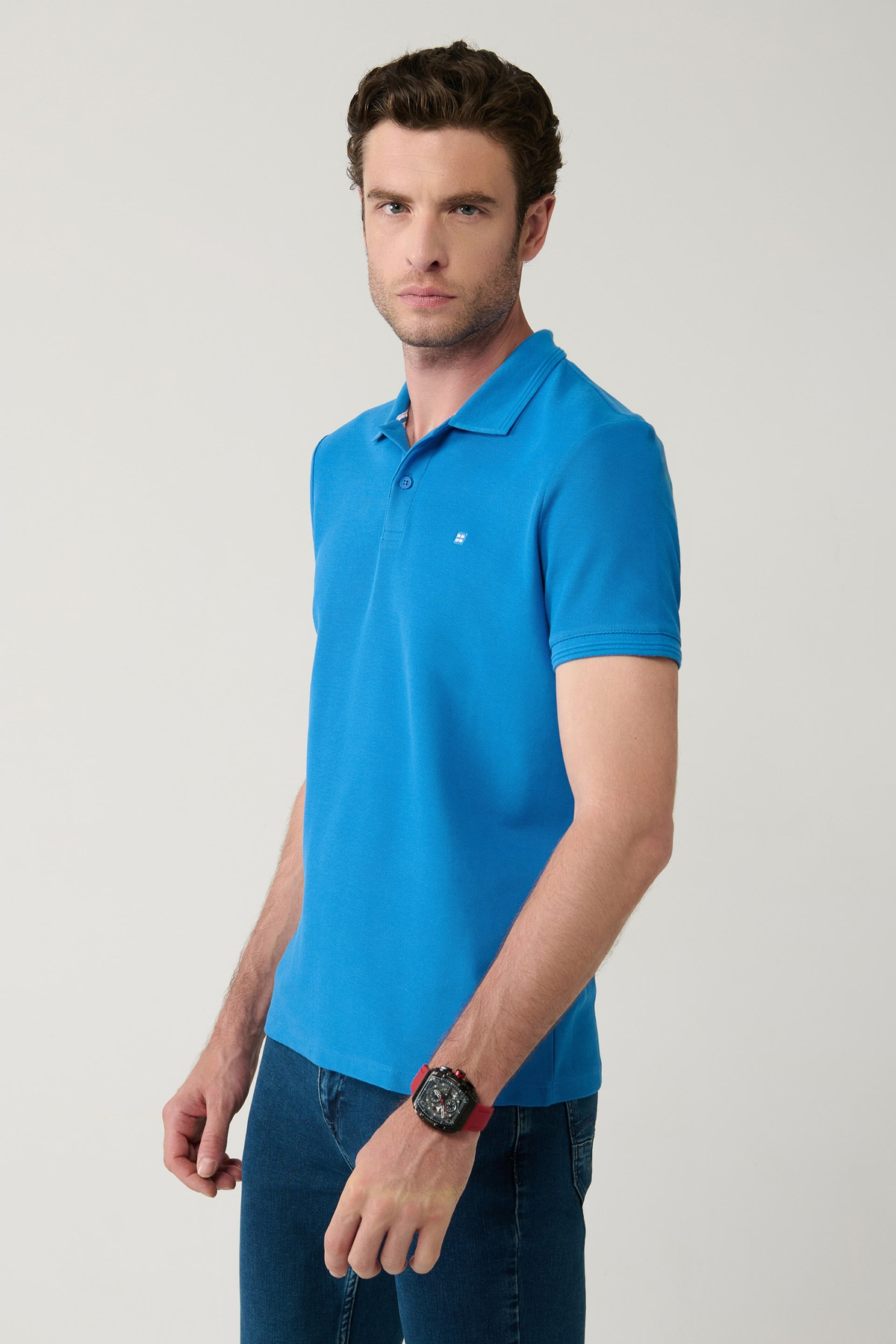 Saks Polo Yaka Kırılmaz Yaka, Serin Tutan, Hızlı Kuruyan Pamuklu Amerkan  Pike  T-Shirt