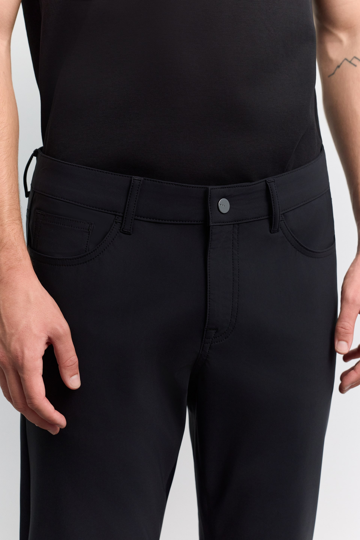 Siyah 5 Cep Teknik Comfort Slim Fit Pantolon
