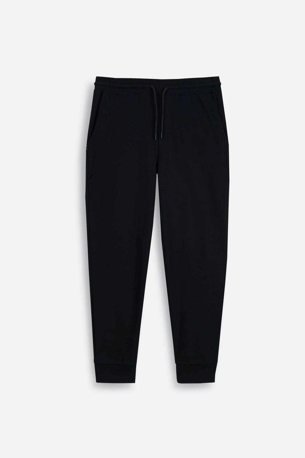 Siyah Beli Lastikli Bağcıklı Bi-Stretch Eşofman Altı