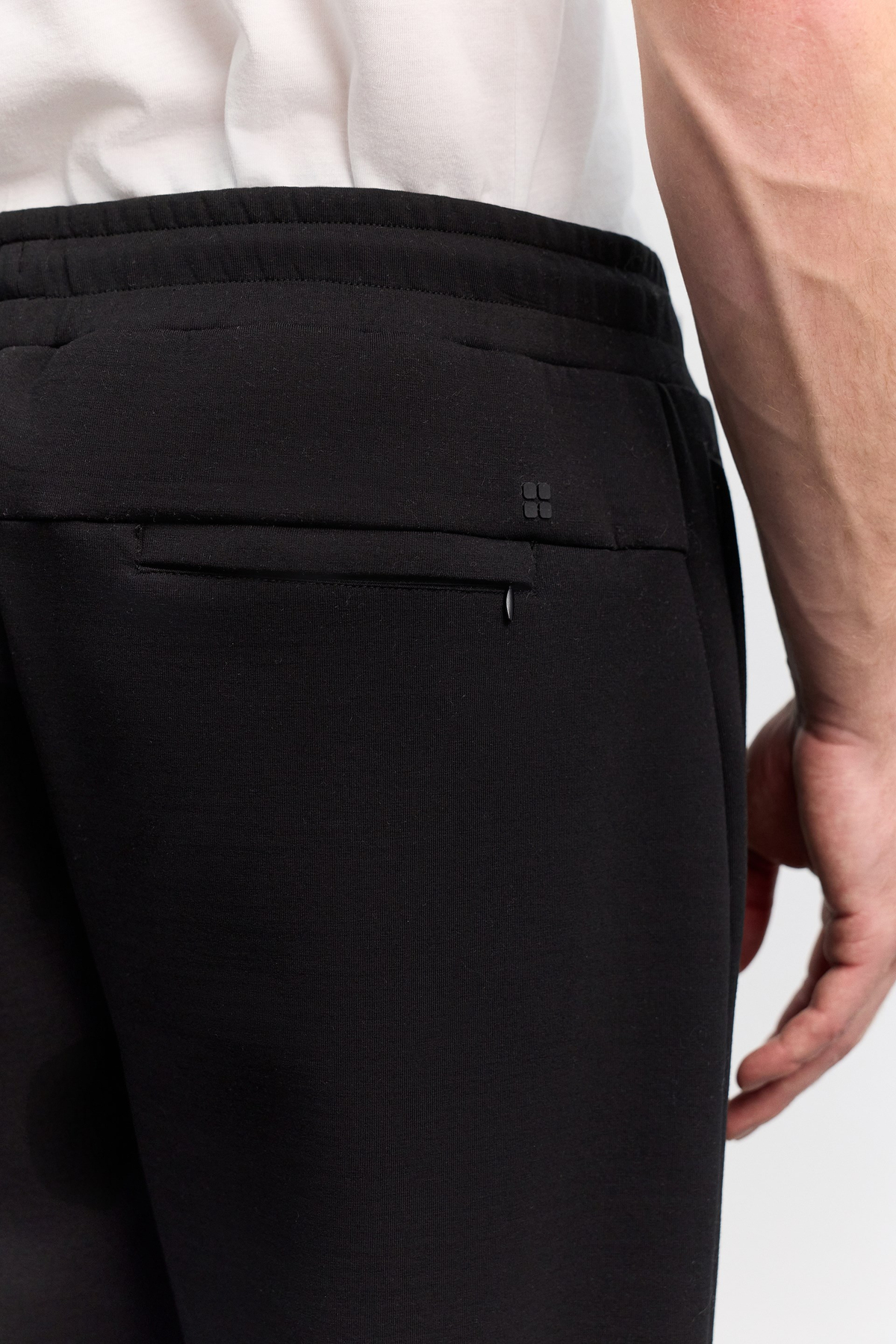 Siyah Beli Lastikli Bağcıklı Nervürlü Yan Fermuar Cepli İnterlok Jogger