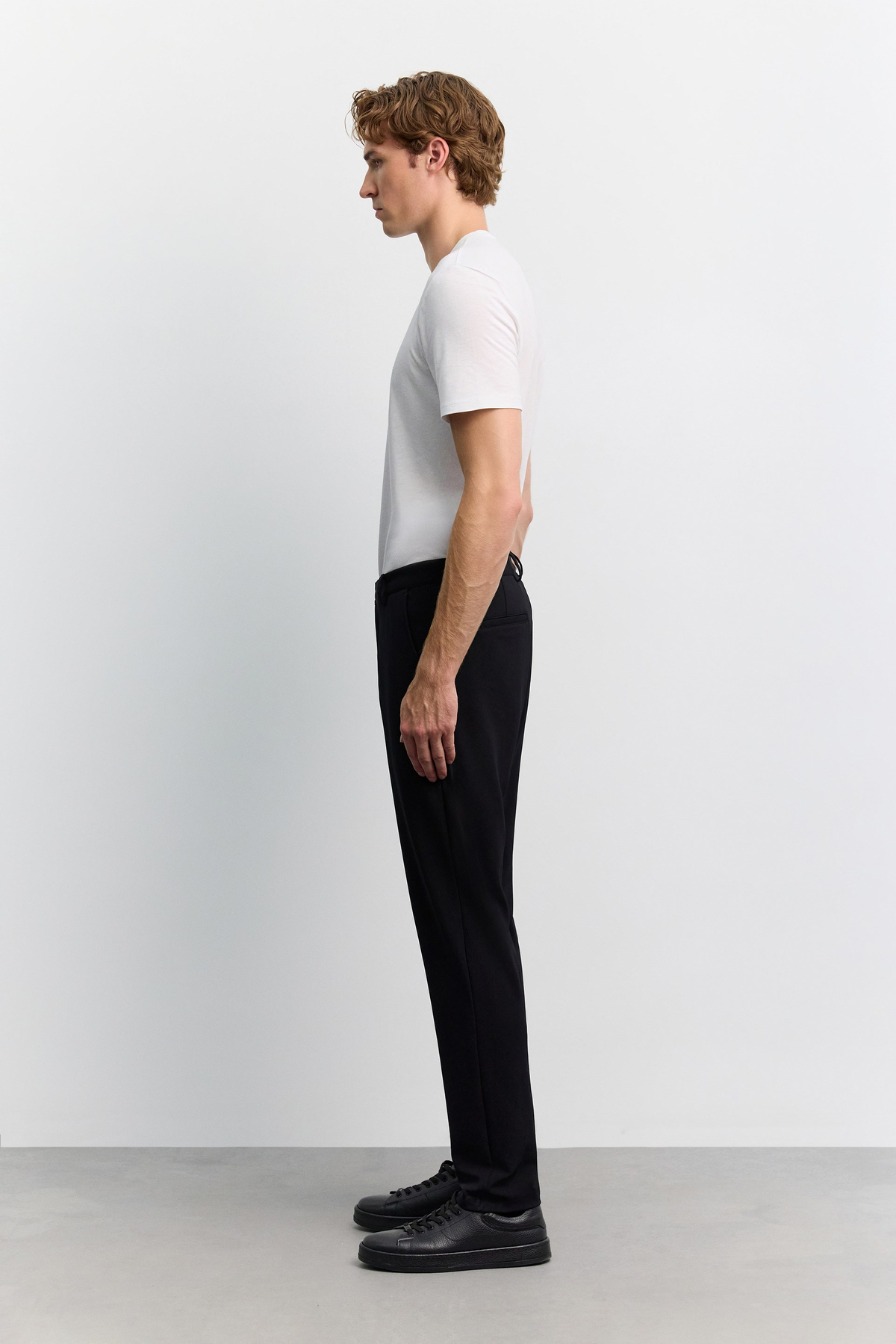 Siyah Diyagonal Desenli Teknik Relaxed Fit Örme Pantolon