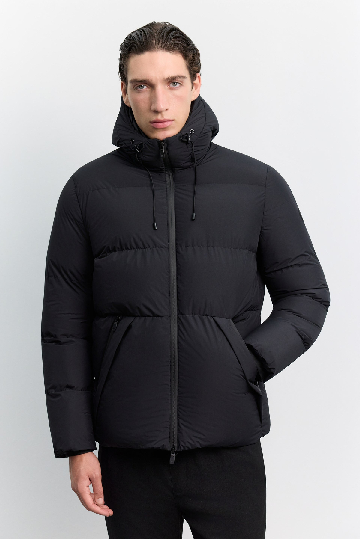 Black Hooded Padded Jacket