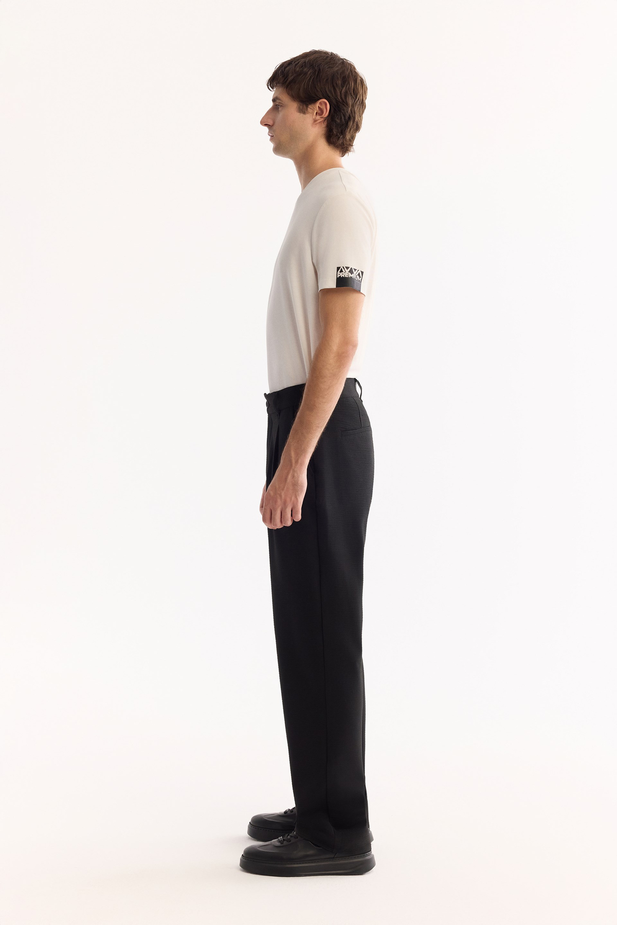 Siyah Klasik Bel Bi-Stretch Kolay Ütülenen Pantolon