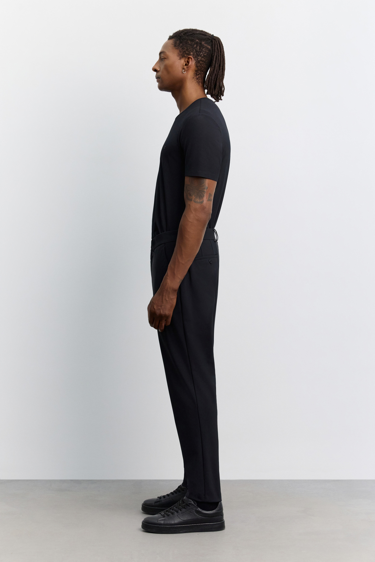 Siyah Yan Cepli, Slim Fit Teknik Klasik Pantolon