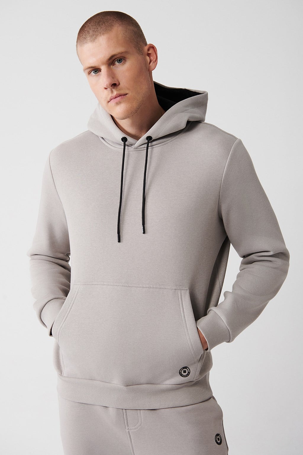 Taş Kapüşonlu 3 İplik Şardonlu Pamuklu Sweatshirt